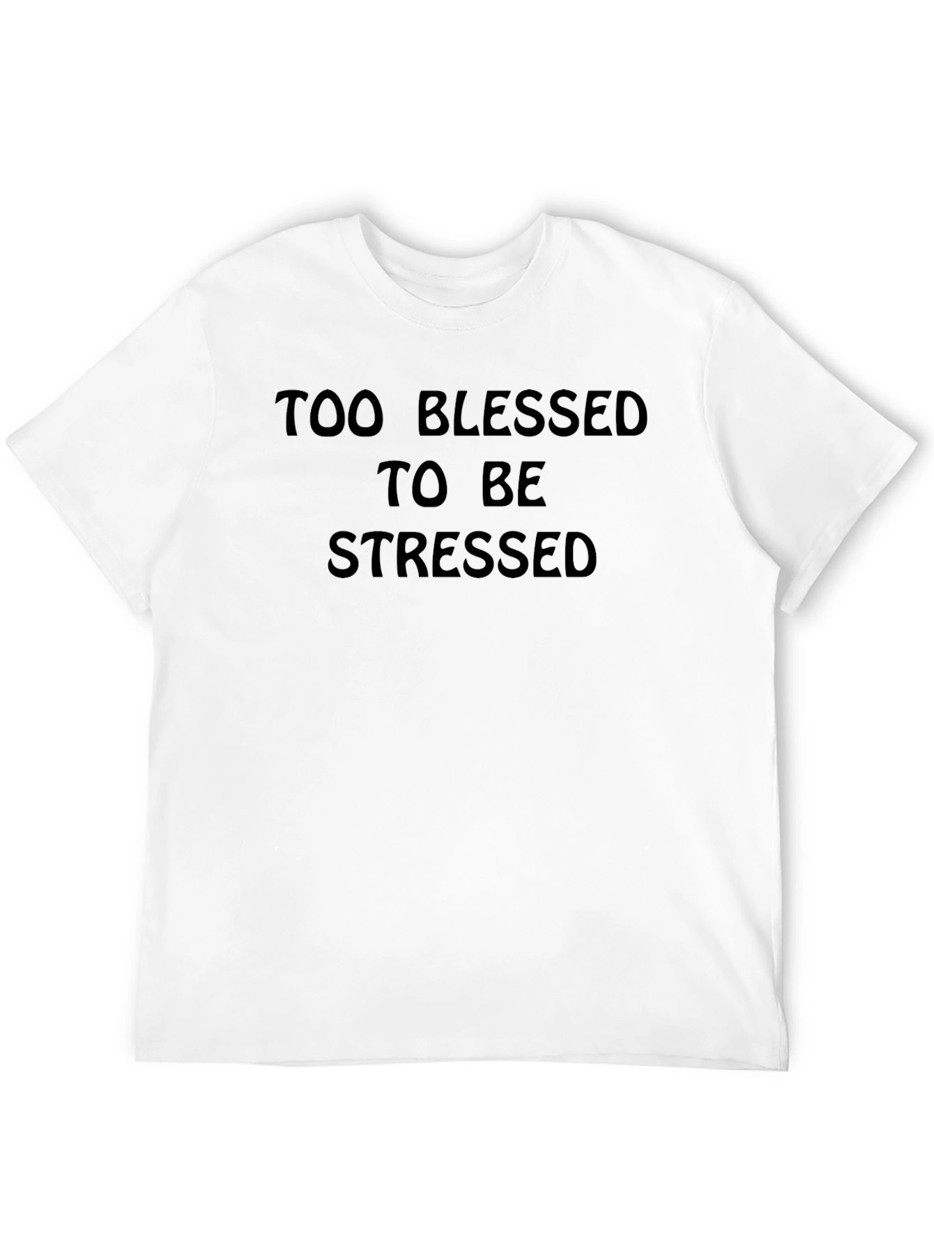 Too Blessed to Be Stressed Black Tee