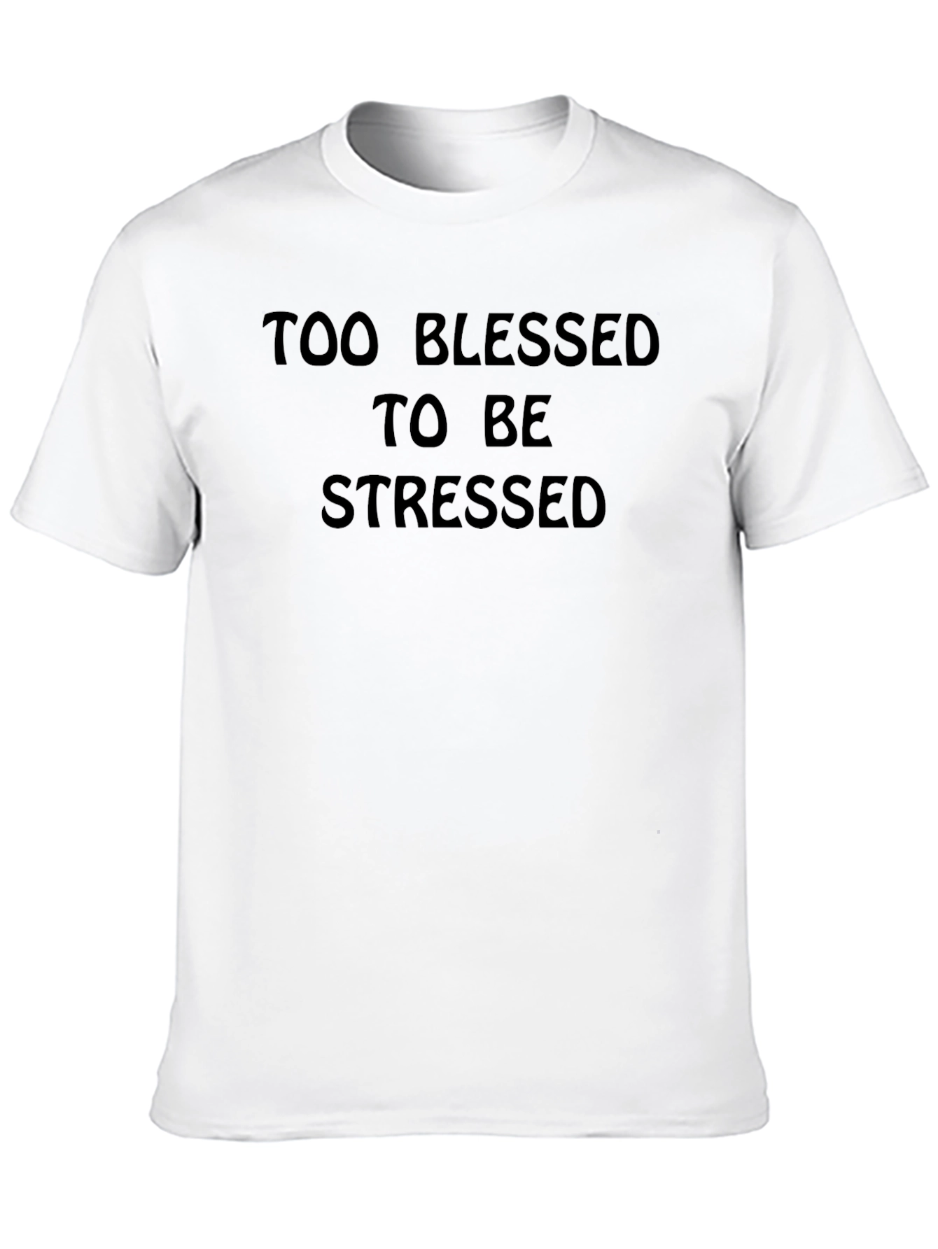 Too Blessed to Be Stressed Black Tee