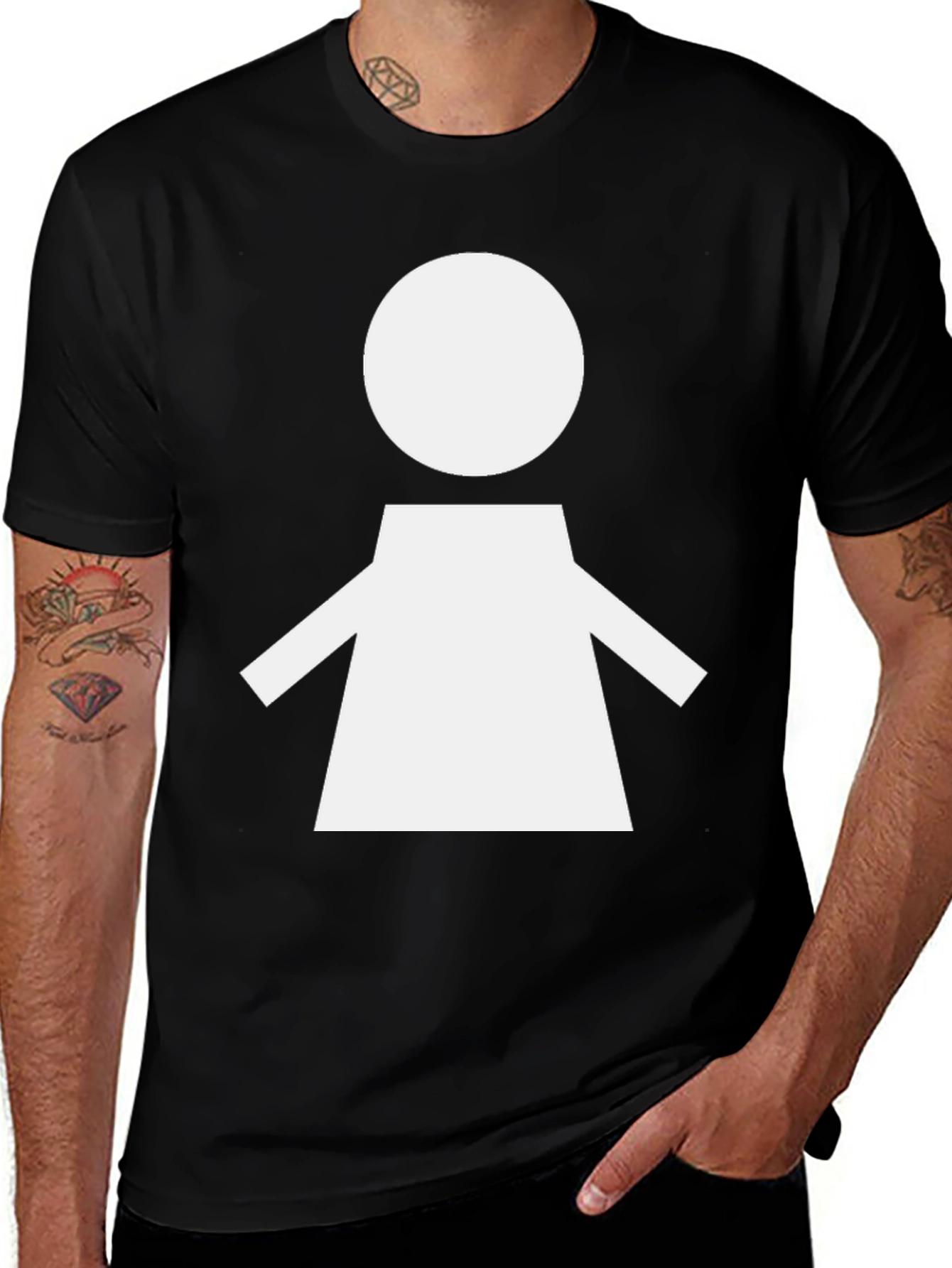 Stick Figure Graphic Tee - Unisex Black T-Shirt