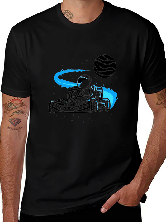 Astronaut Go-Kart T-Shirt - Black Graphic Tee