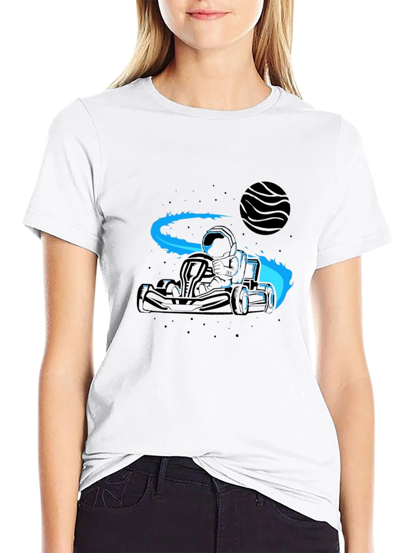 Astronaut Go-Kart T-Shirt - Black Graphic Tee