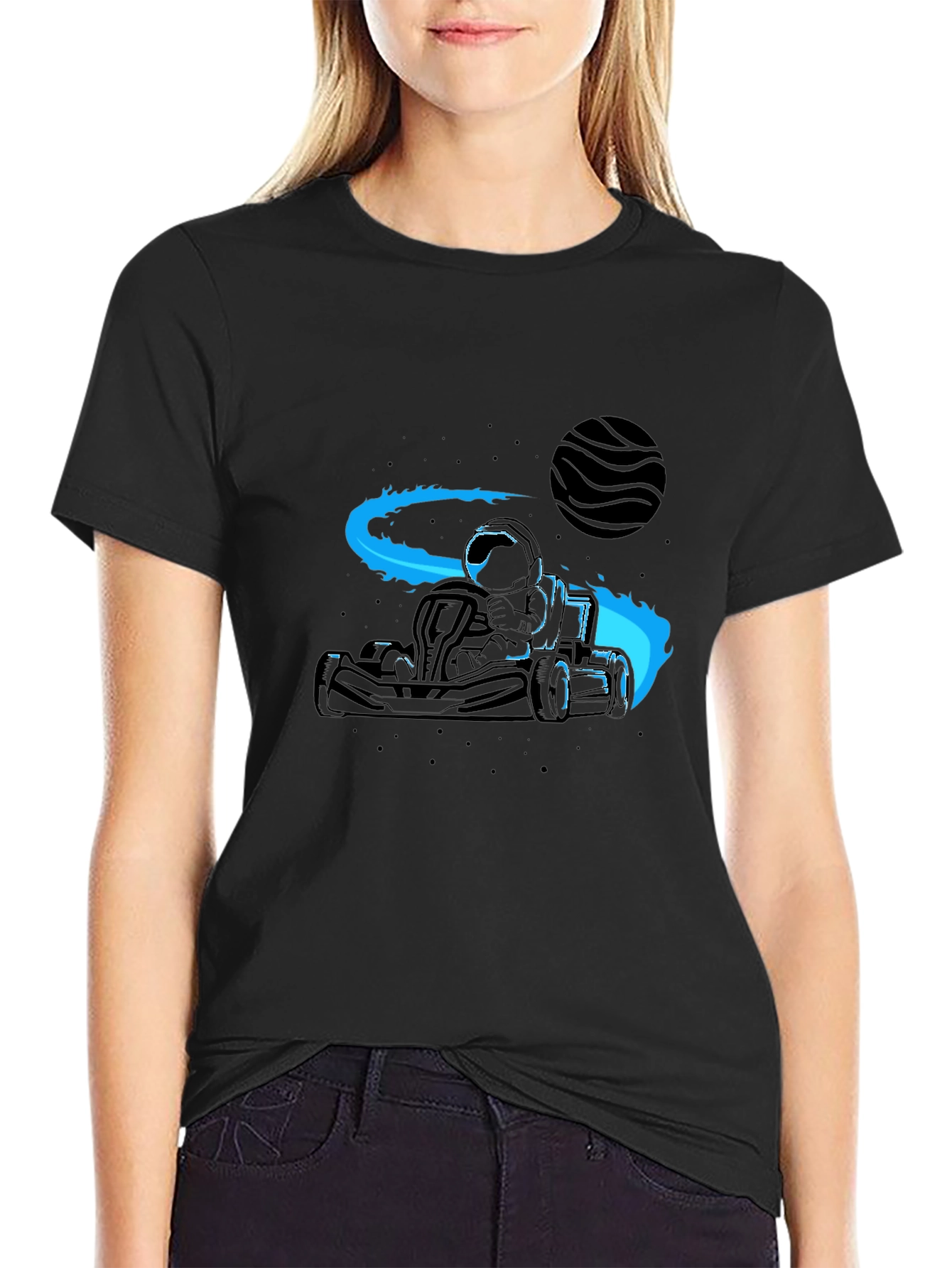Astronaut Go-Kart T-Shirt - Black Graphic Tee