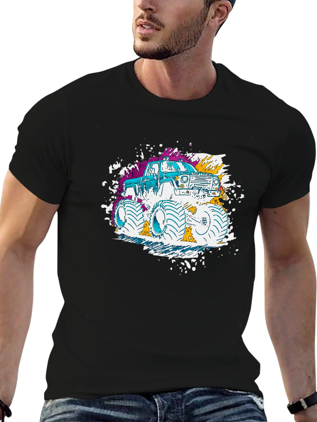 Monster Truck Graphic T-Shirt - Black