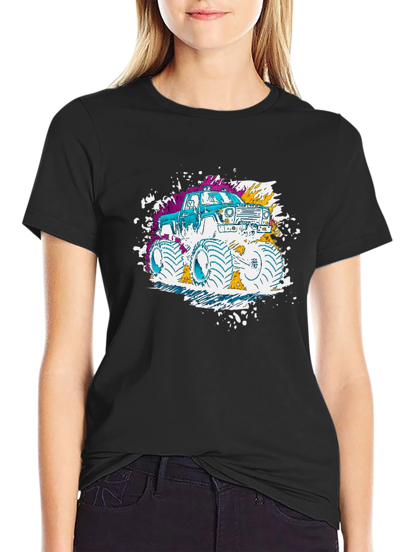 Monster Truck Graphic T-Shirt - Black