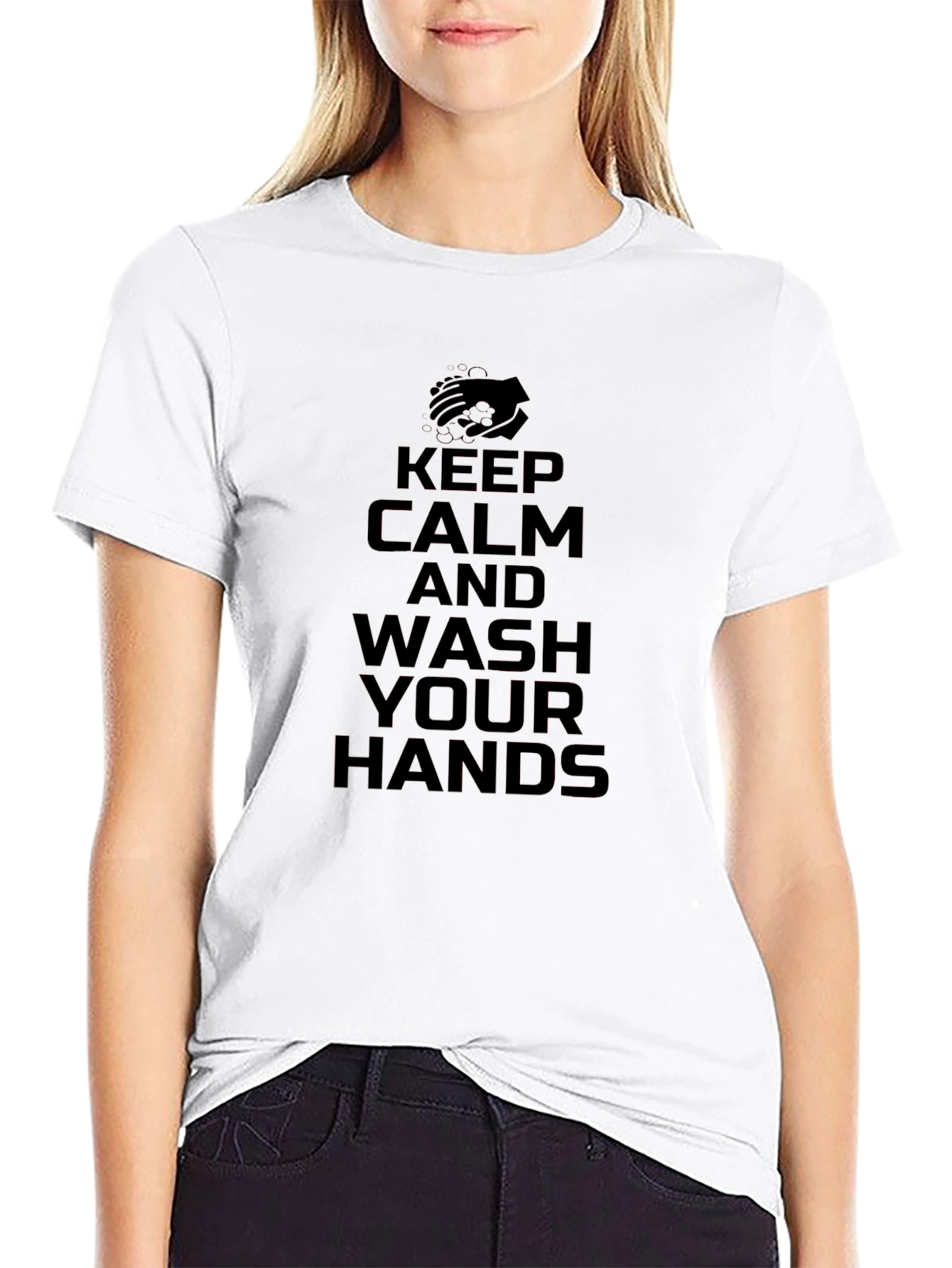 Keep Calm Wash Hands Graphic T-Shirt