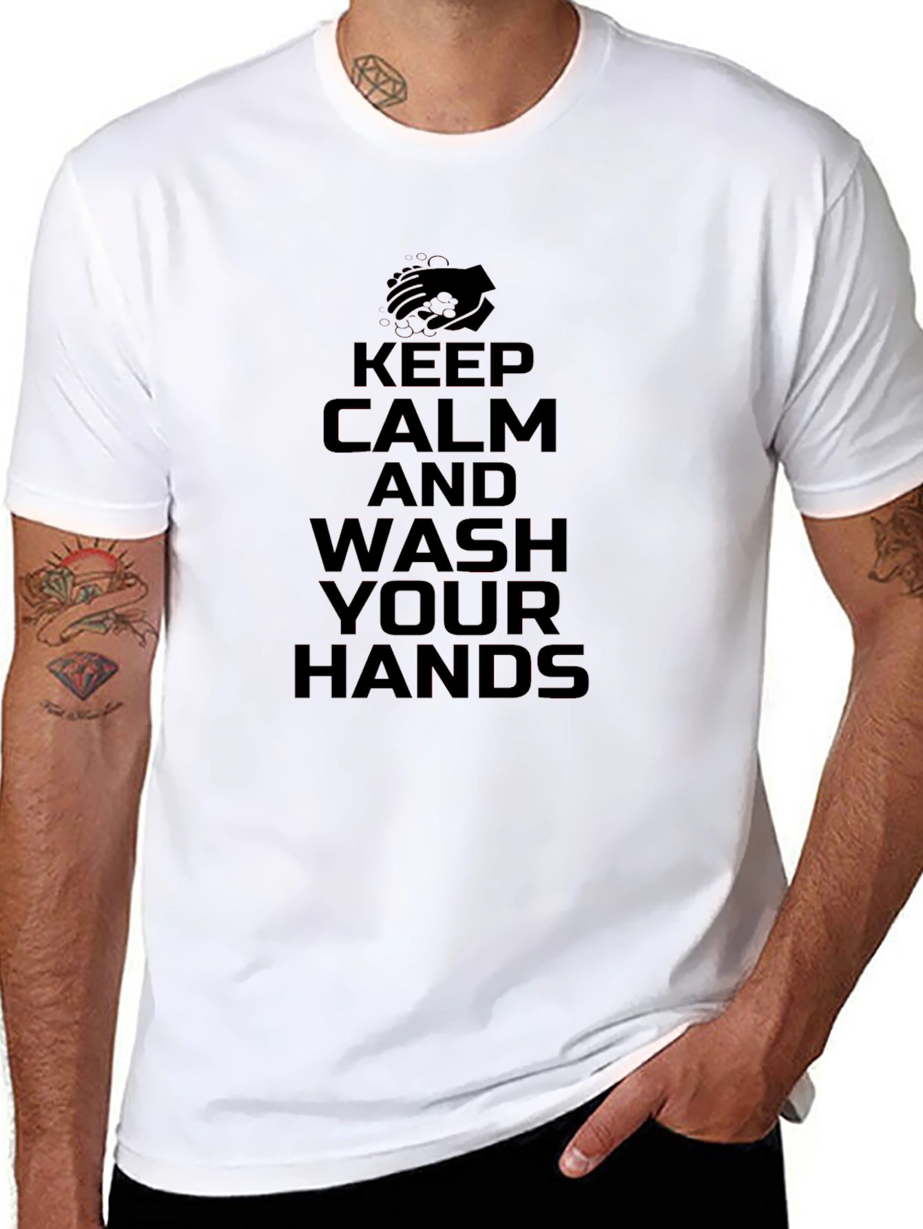 Keep Calm Wash Hands Graphic T-Shirt