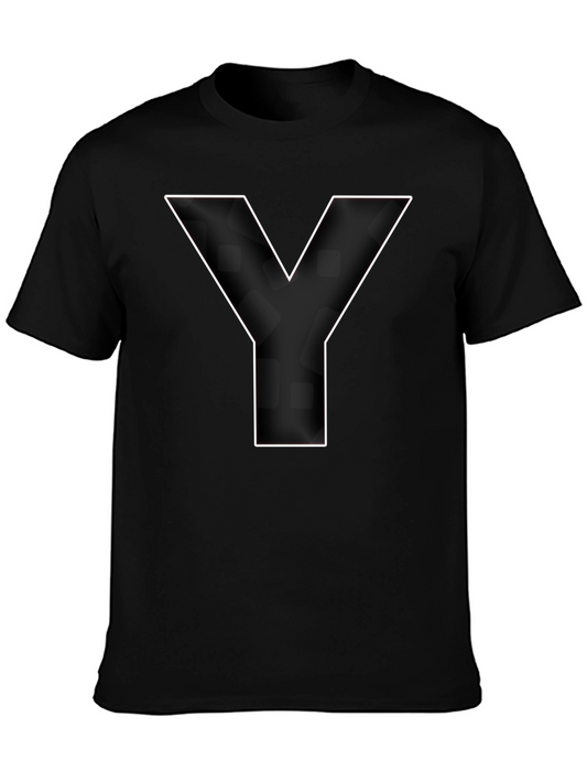 Bold Initial Y Graphic Tee - Classic Black
