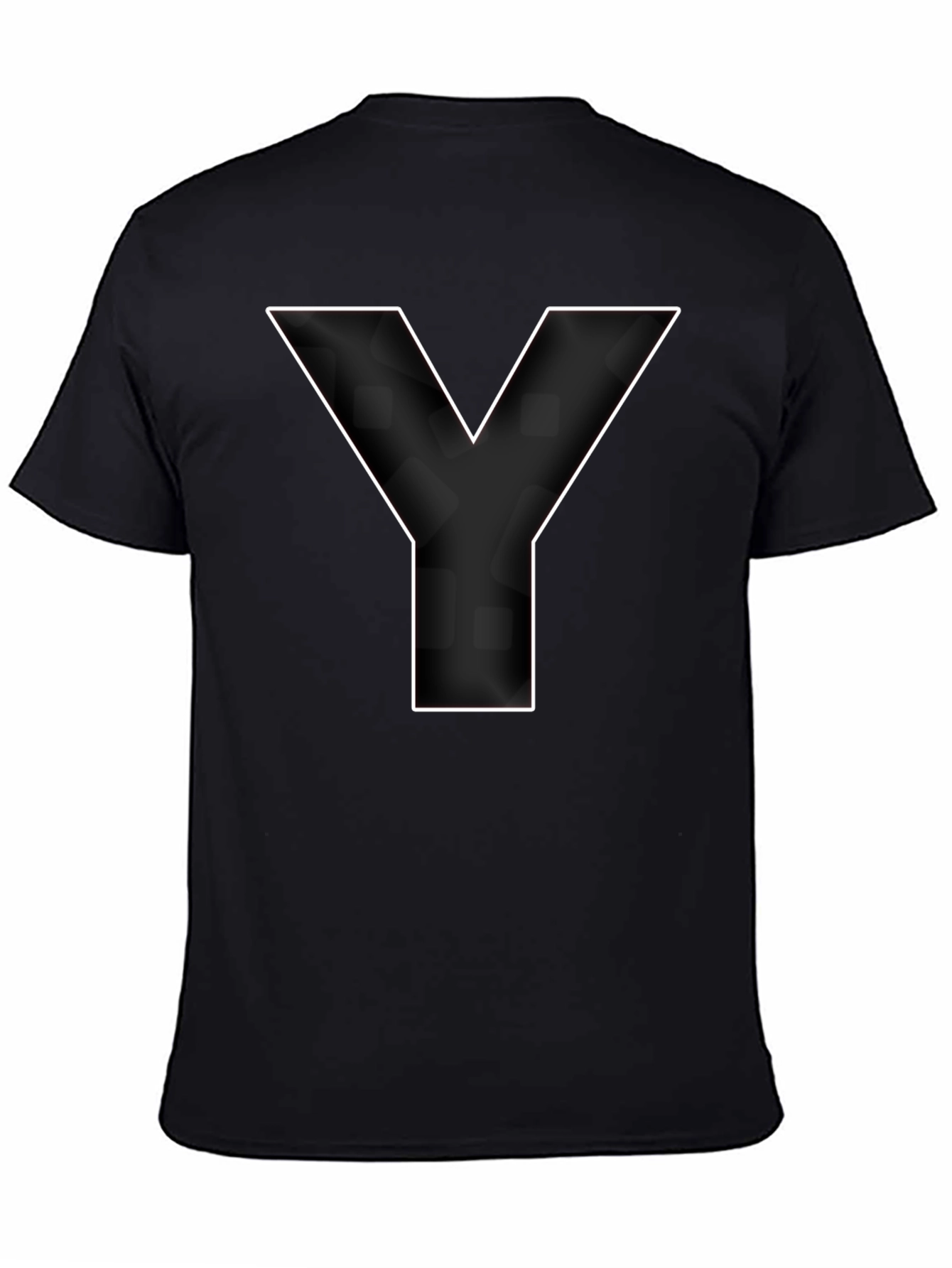 Bold Initial Y Graphic Tee - Classic Black