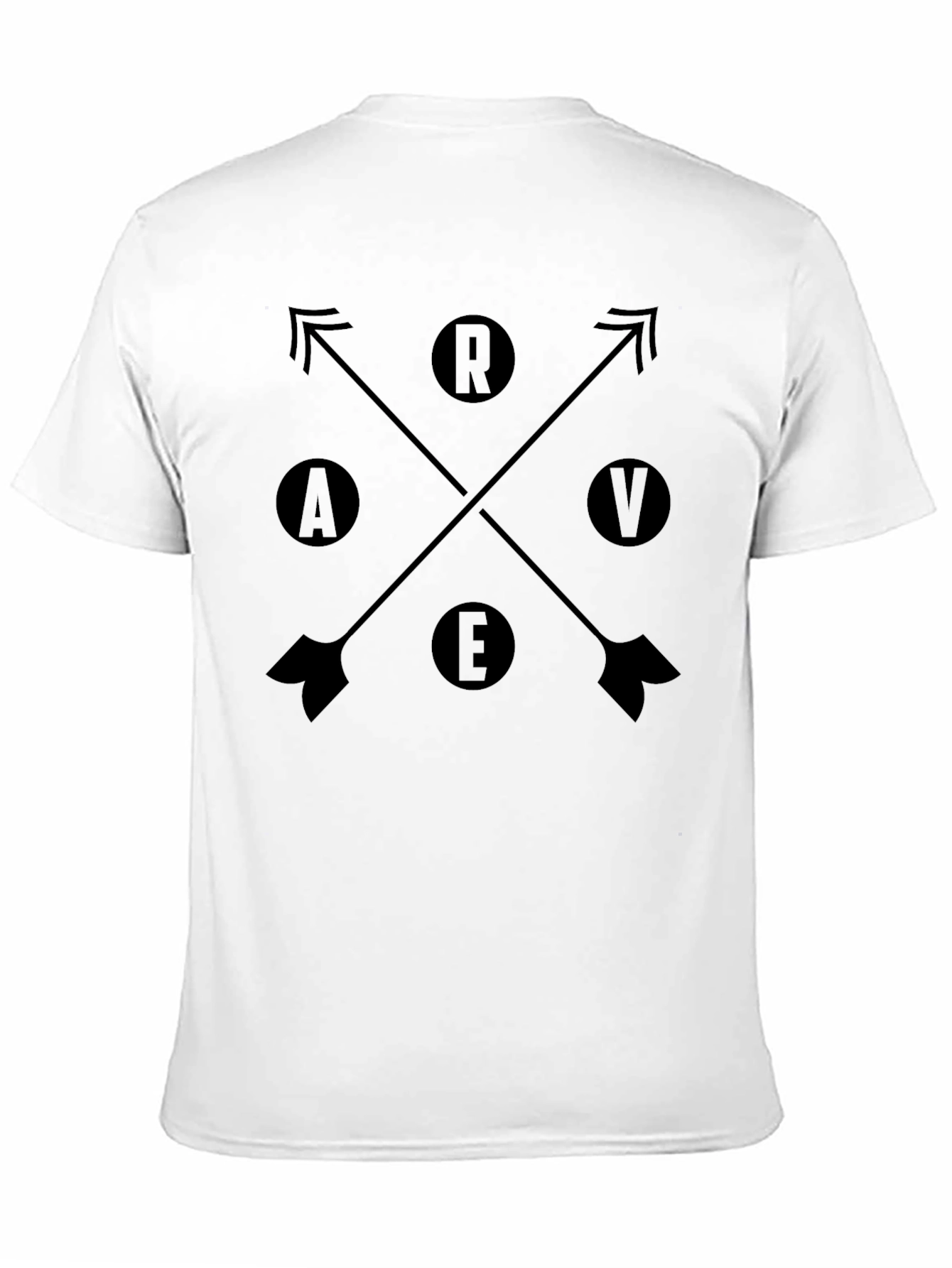 Retro Black Arrow & Letter Graphic T-Shirt