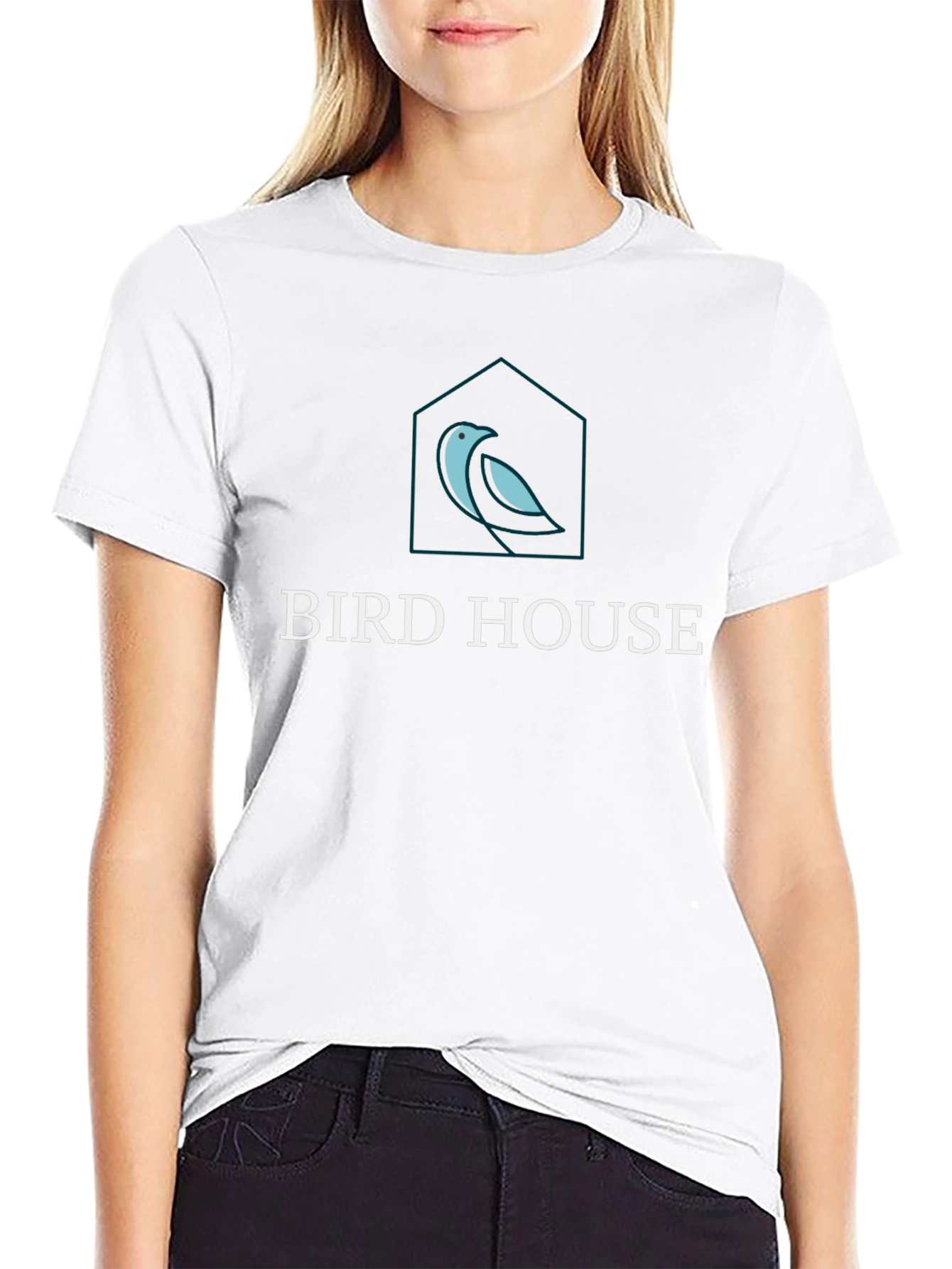 Bird House Graphic Black T-Shirt