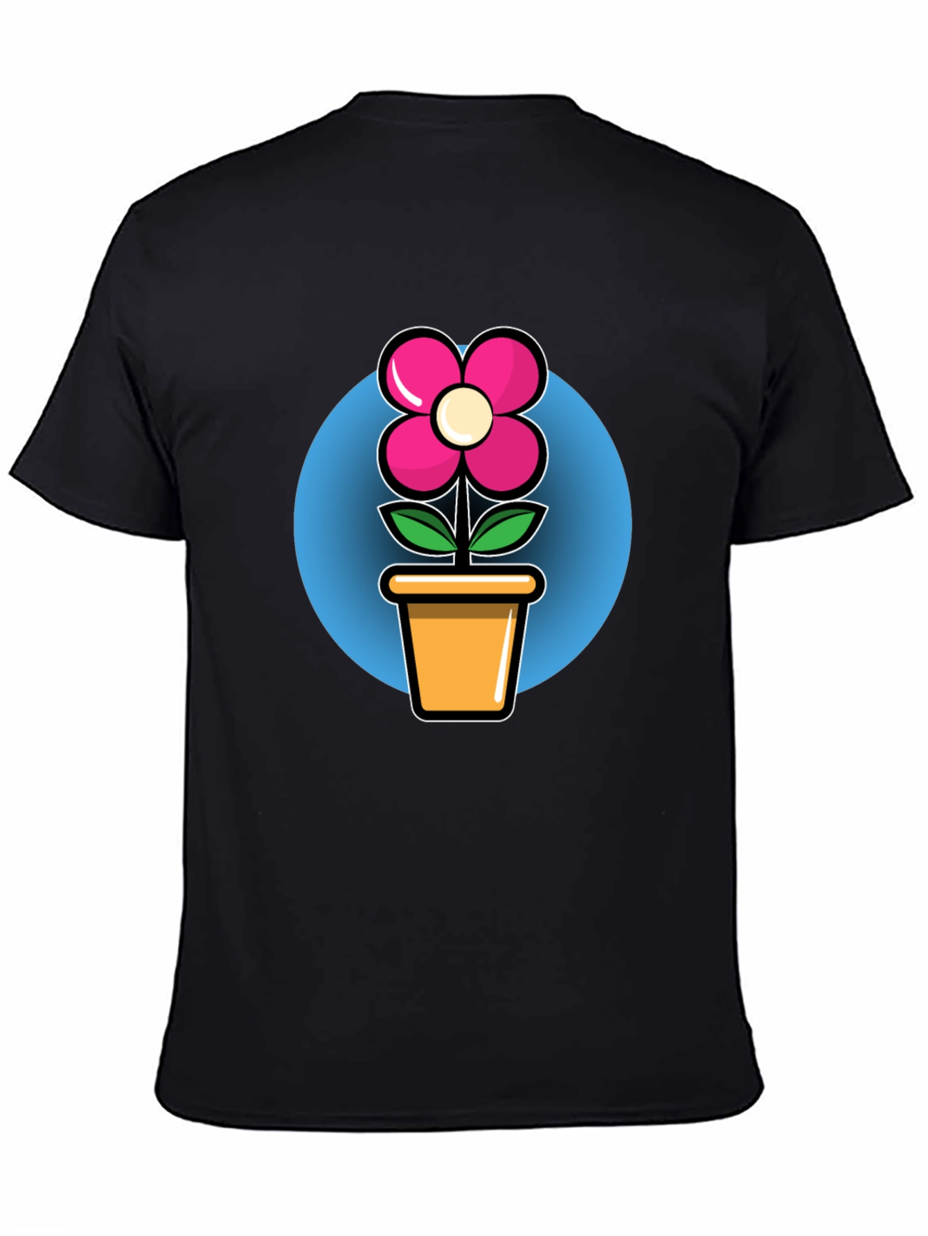 Flower in Pot Graphic Tee - Black
