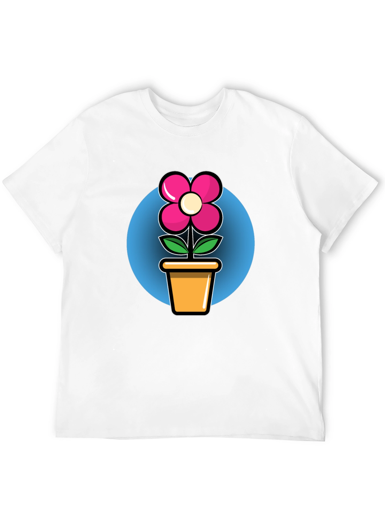 Flower in Pot Graphic Tee - Black