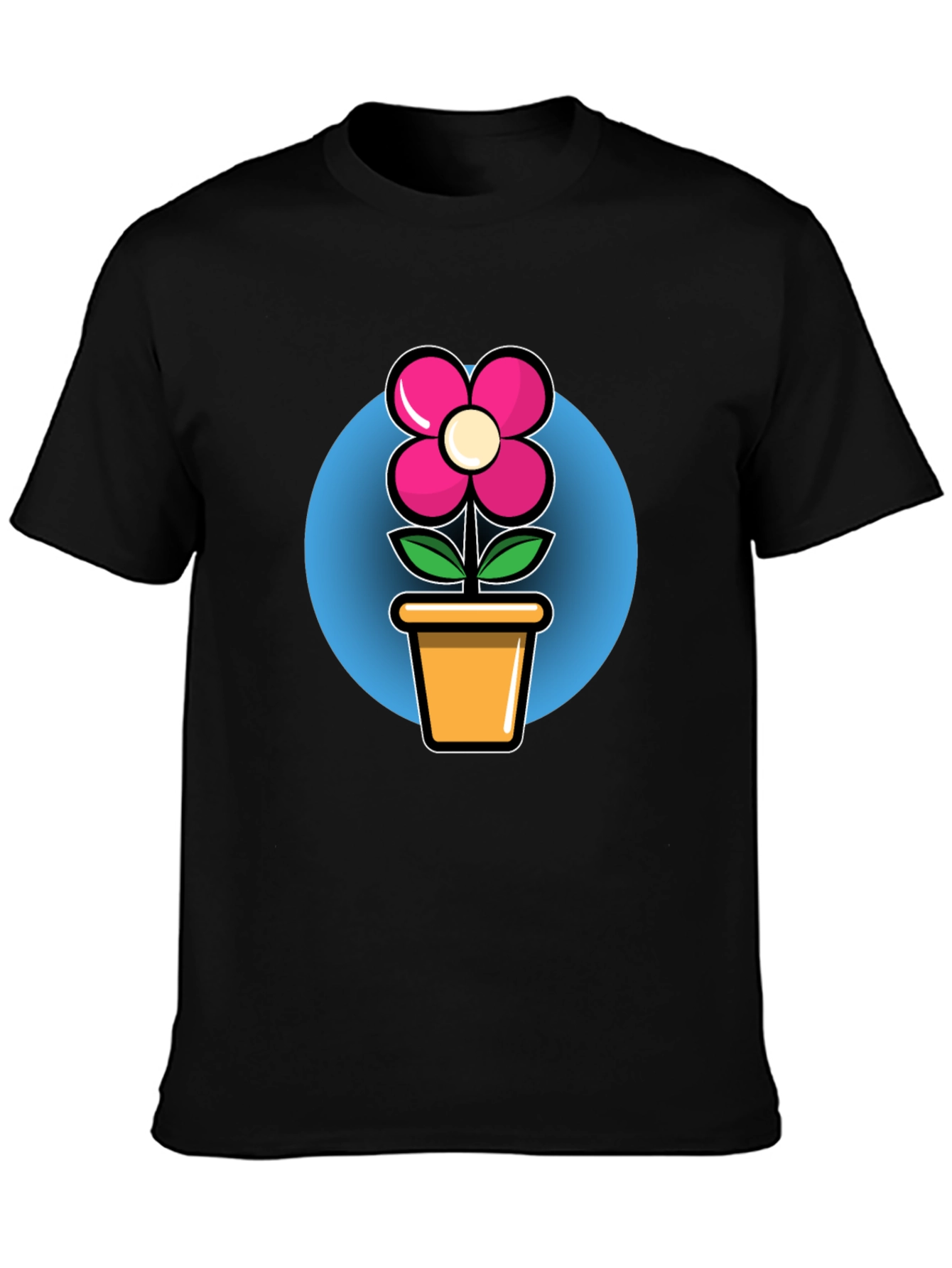 Flower in Pot Graphic Tee - Black