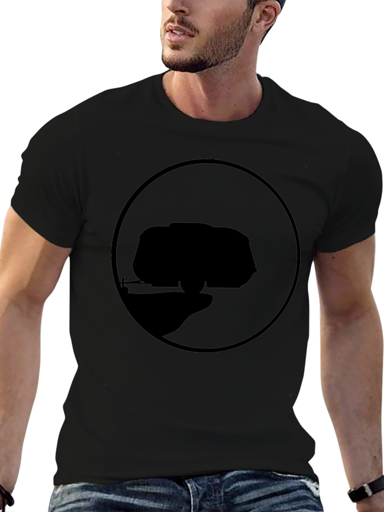 Abstract Black Graphic Tee