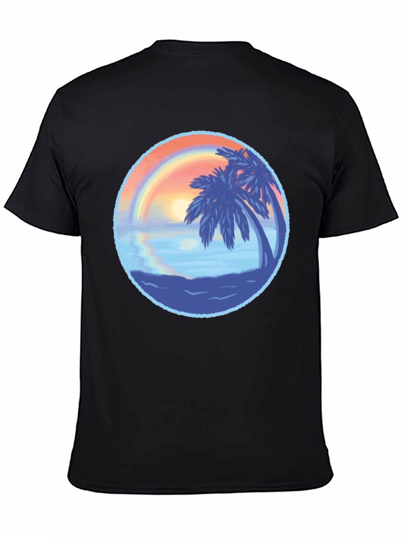 Tropical Sunset Palm Tree Graphic T-Shirt