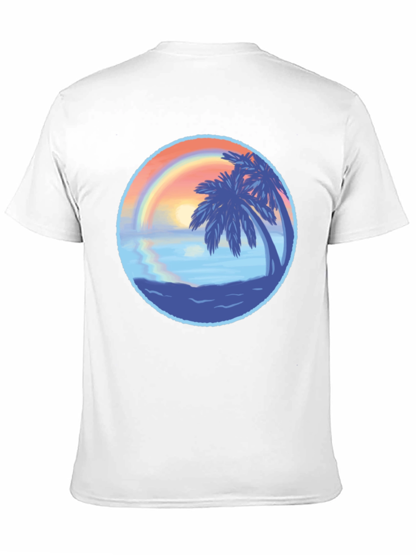 Tropical Sunset Palm Tree Graphic T-Shirt