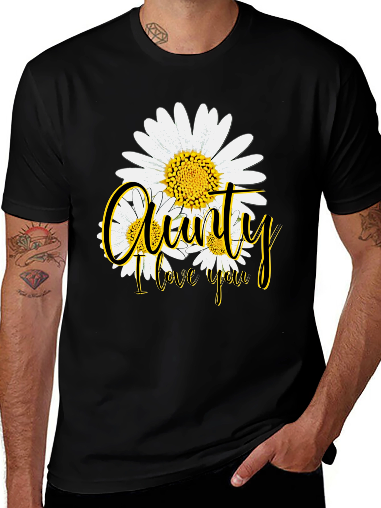 Aunty I Love You Floral Graphic T-Shirt