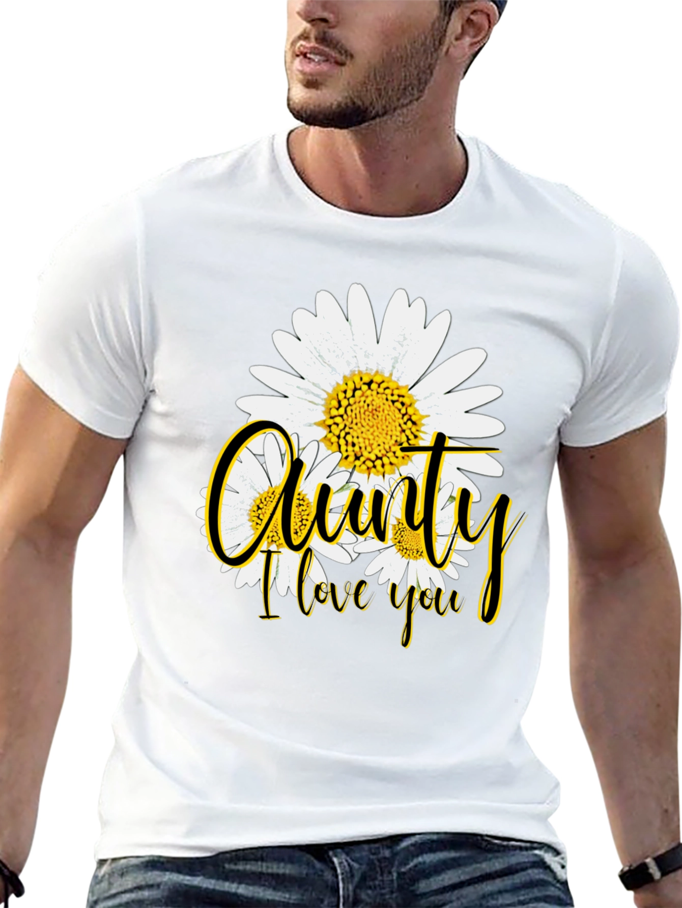 Aunty I Love You Floral Graphic T-Shirt