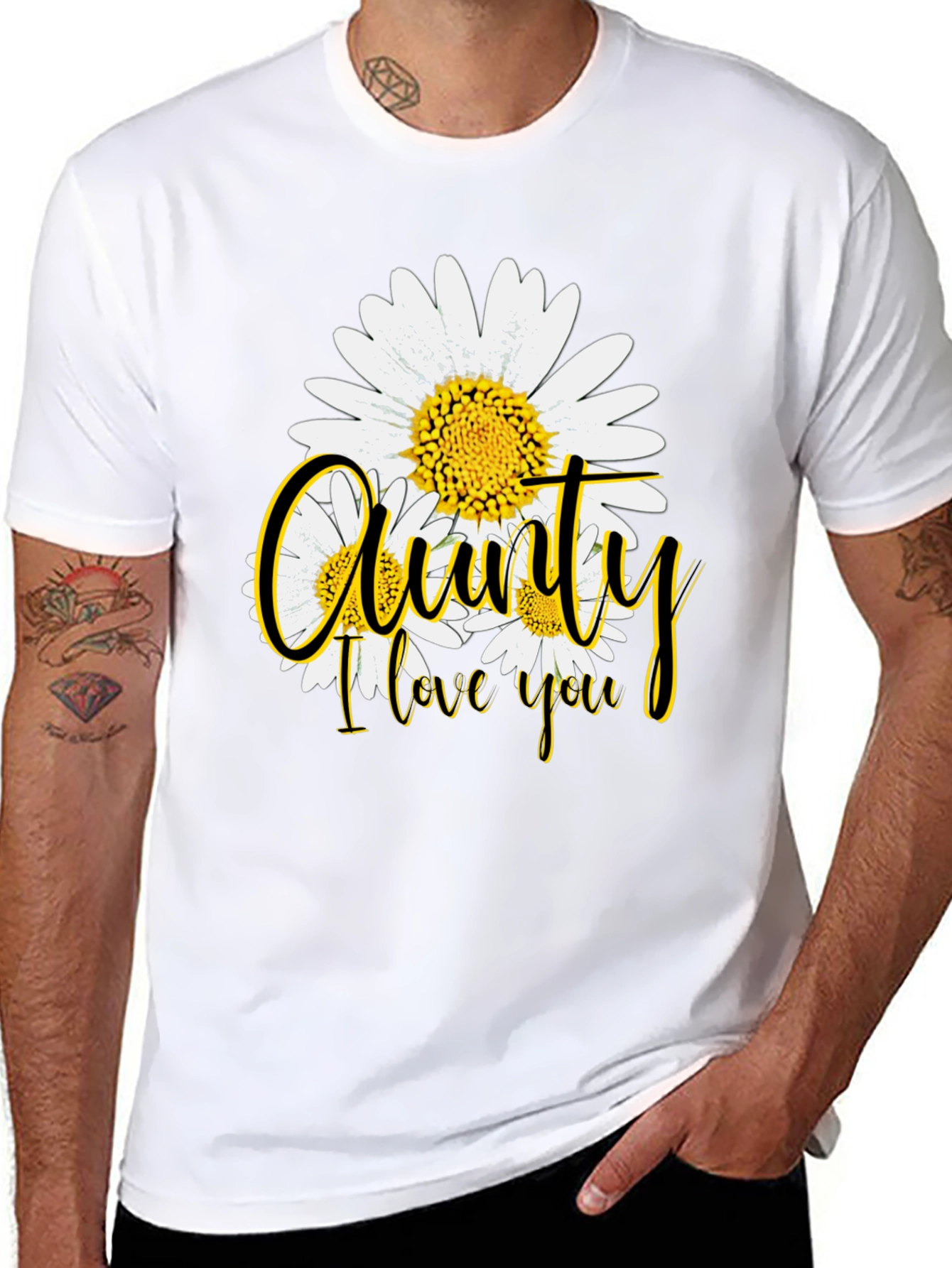 Aunty I Love You Floral Graphic T-Shirt