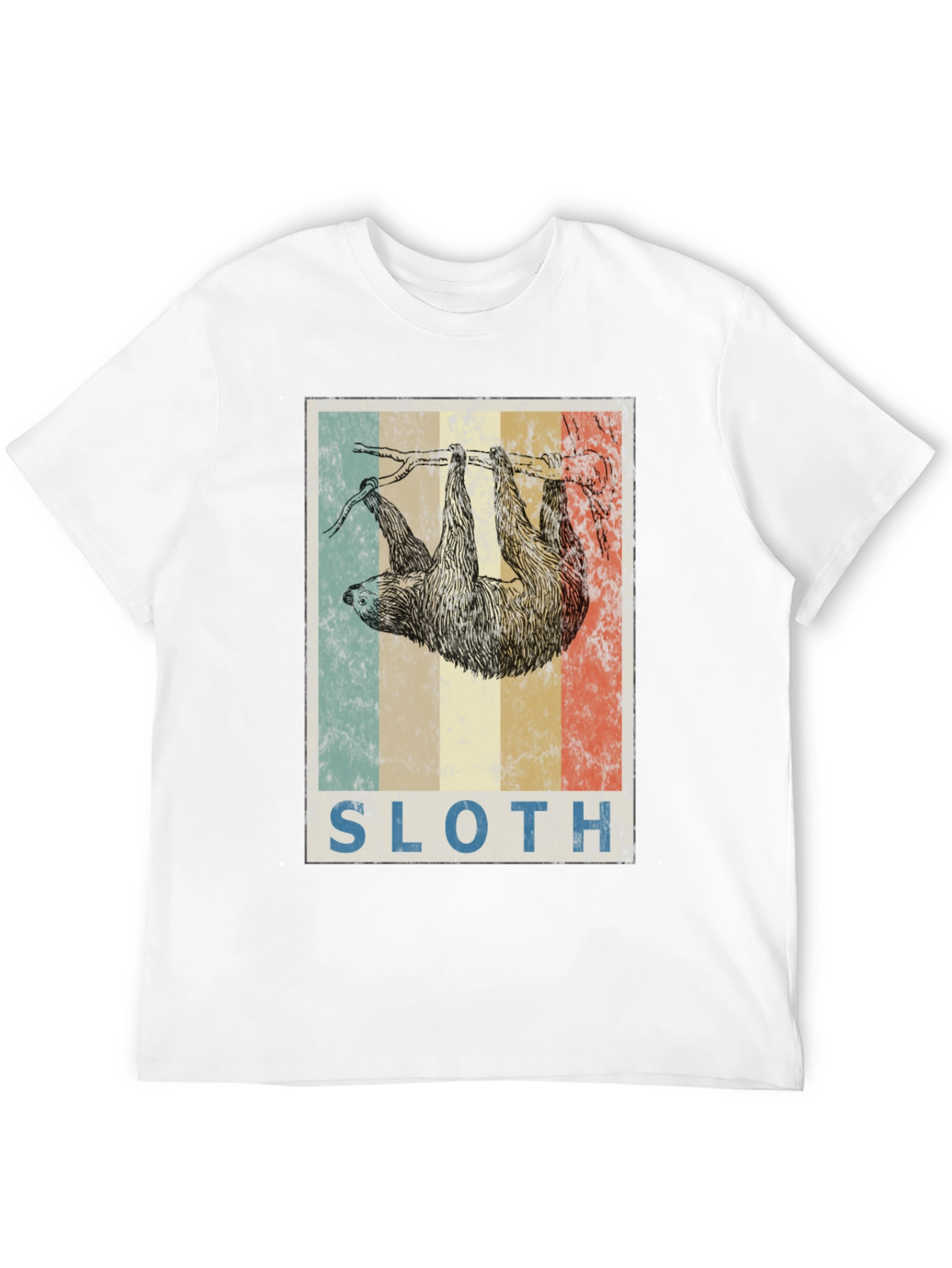 Retro Sloth Graphic T-Shirt - Cute Animal Tee