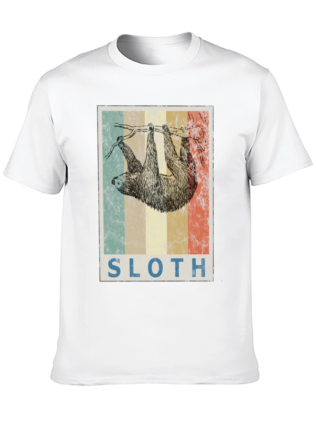 Retro Sloth Graphic T-Shirt - Cute Animal Tee
