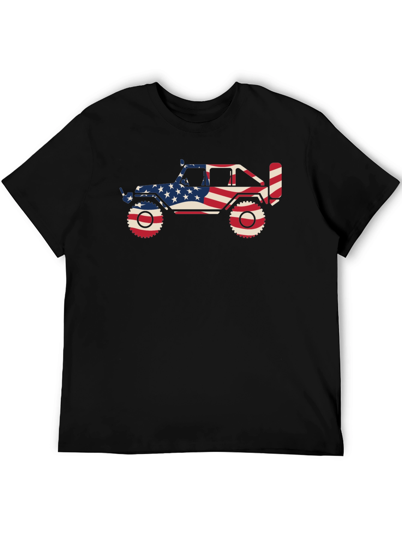 Patriotic Jeep Graphic Tee - Black