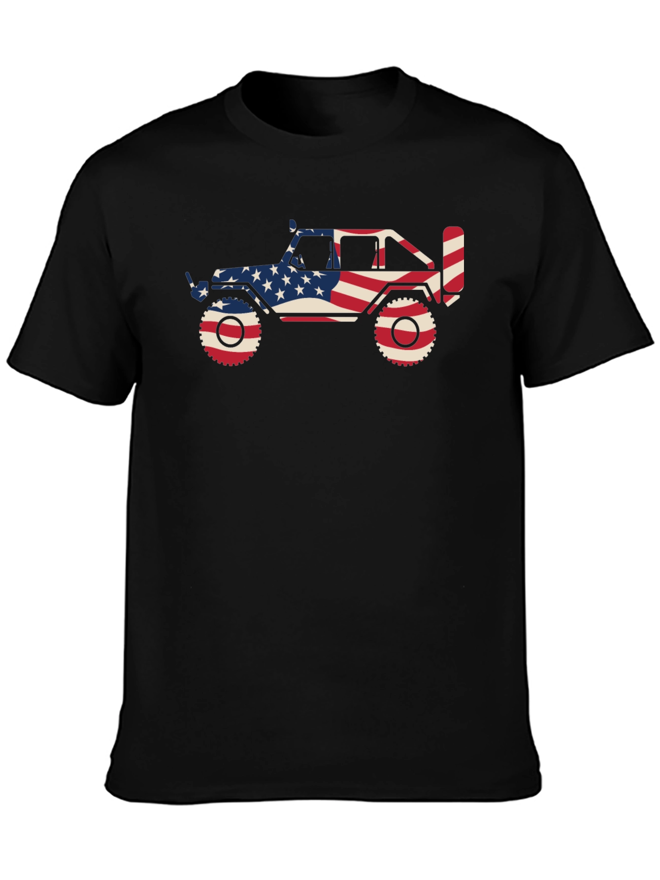 Patriotic Jeep Graphic Tee - Black