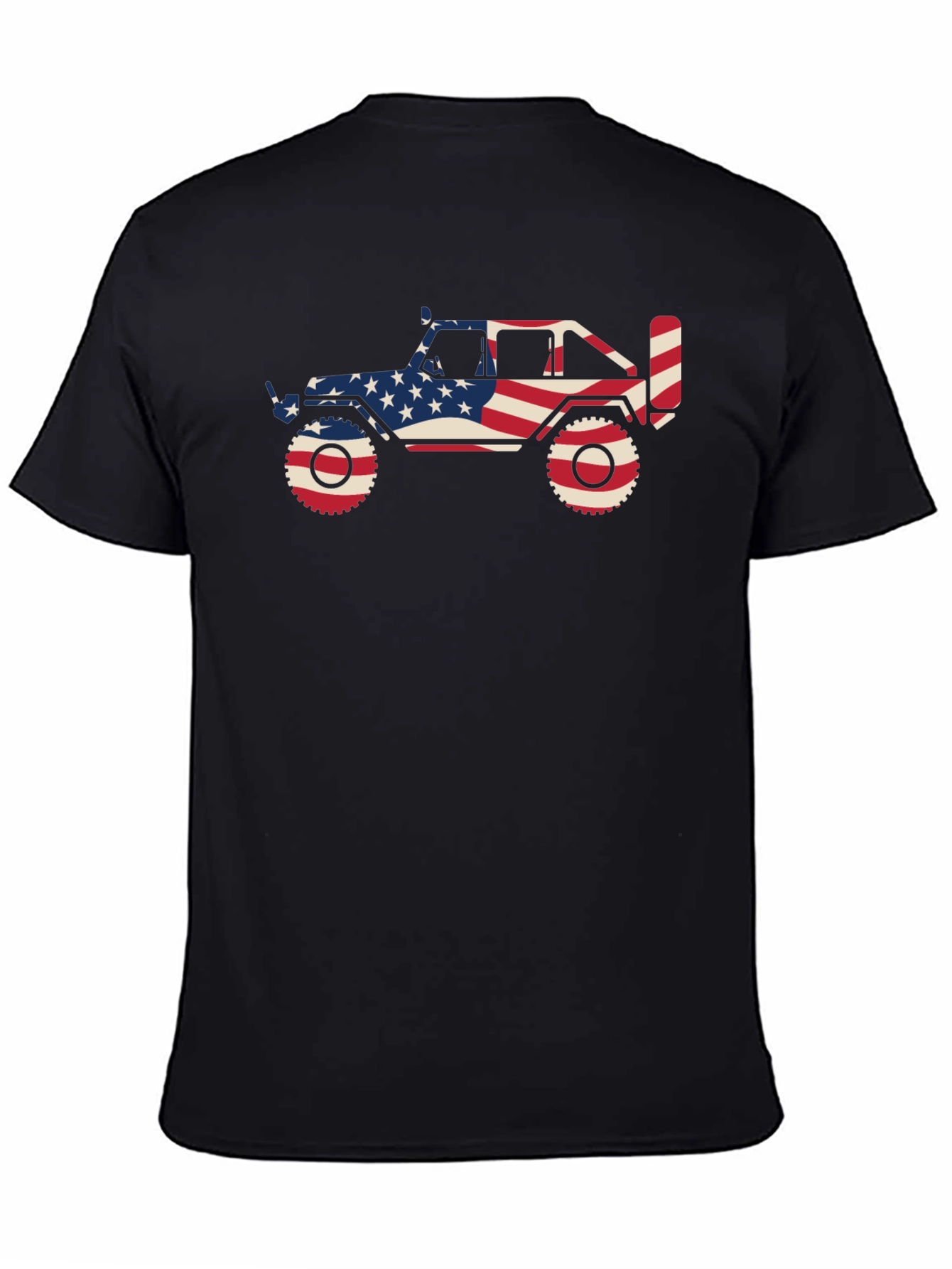 Patriotic Jeep Graphic Tee - Black