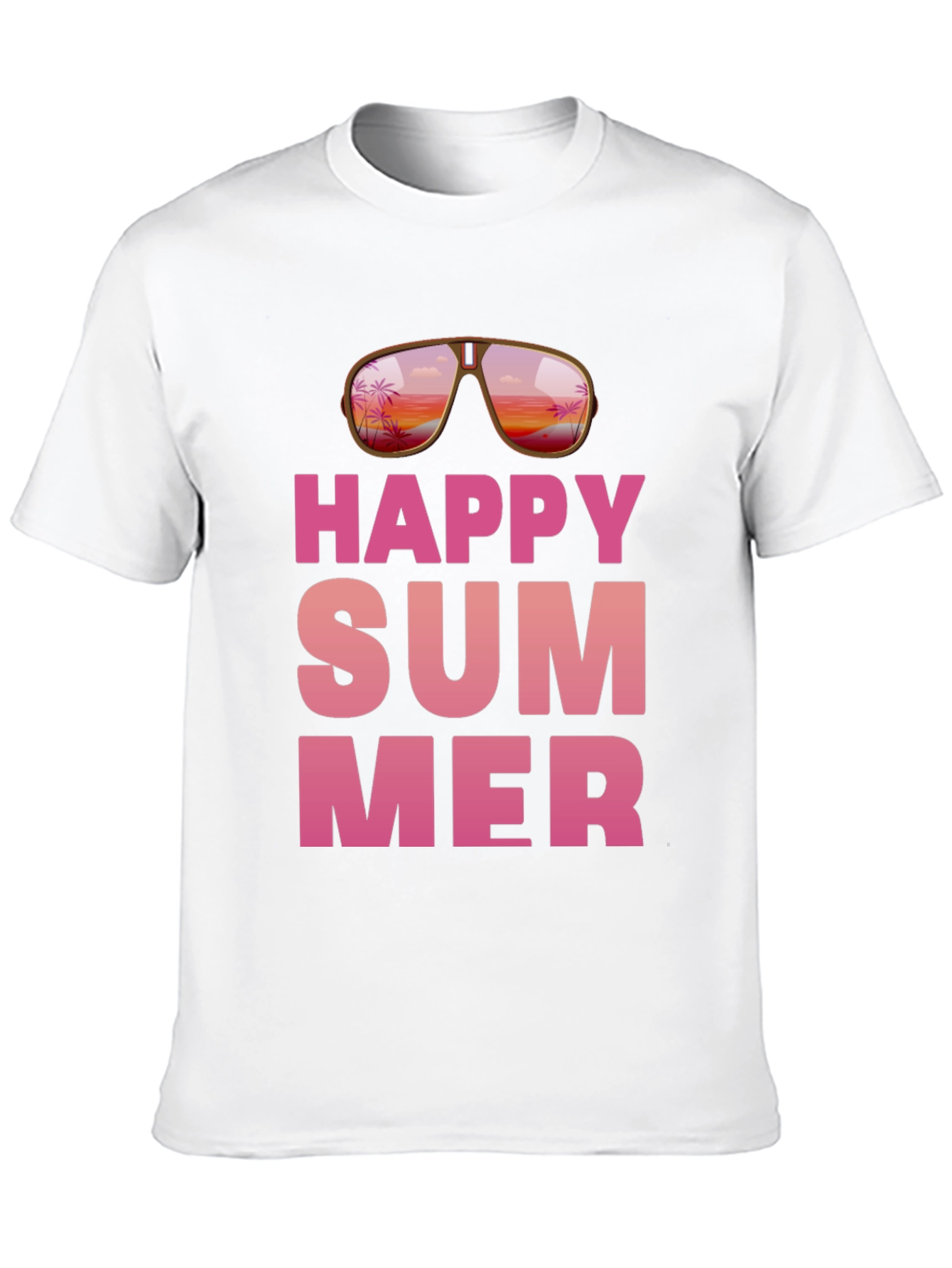 Happy Summer Graphic Print Black T-Shirt