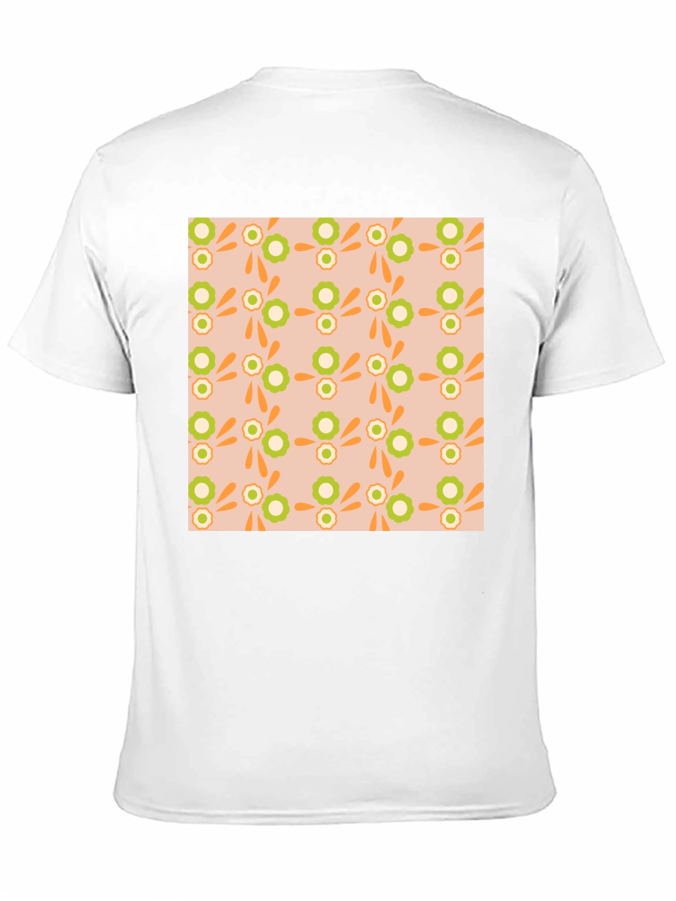 Retro Floral Pattern Black T-Shirt