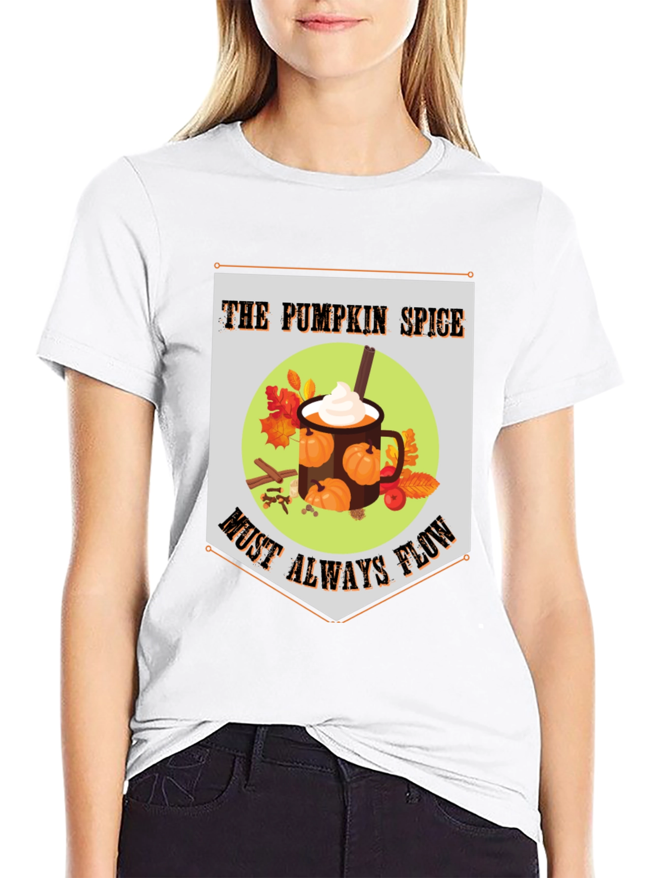 Pumpkin Spice Flow T-Shirt - Autumnal Comfort