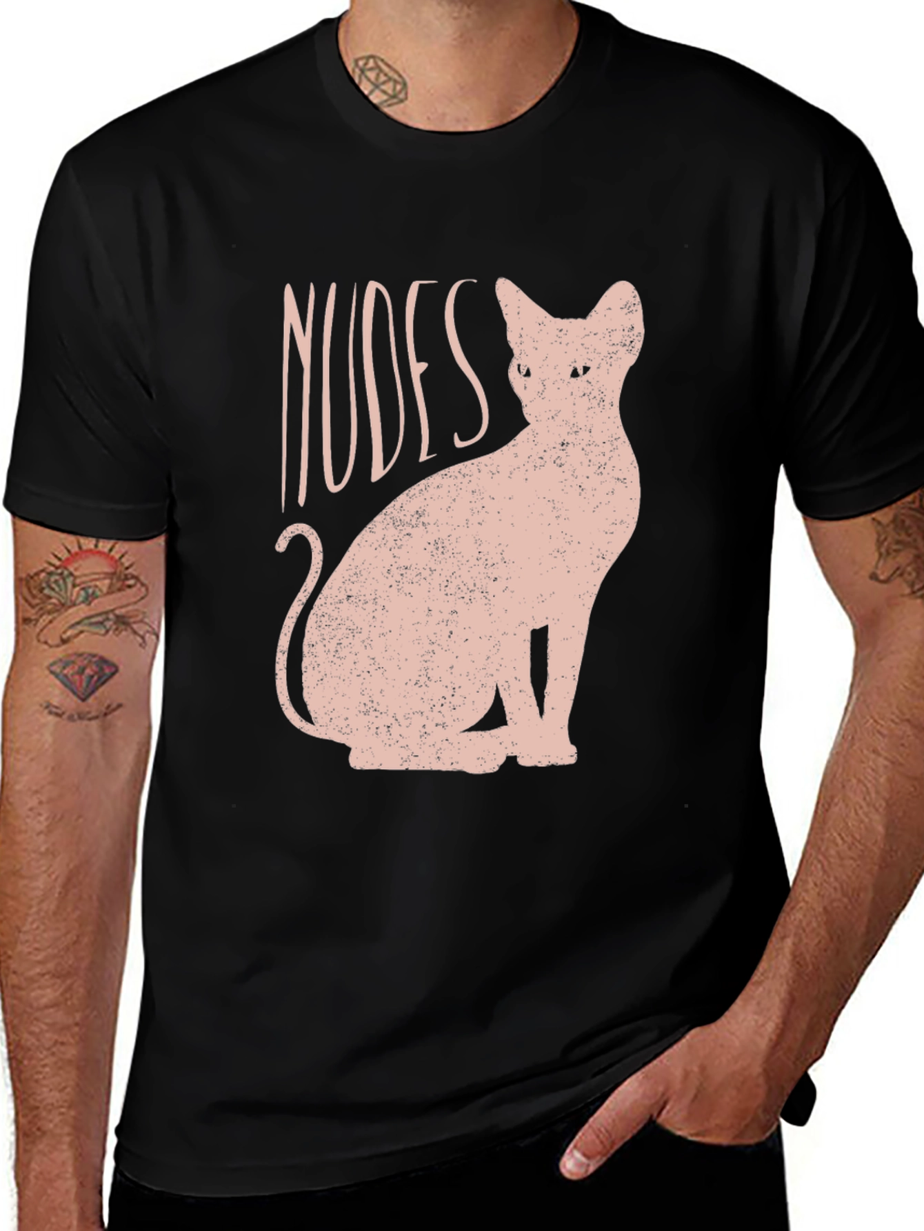 Nudes Cat Graphic Tee - Funny Unisex T-Shirt