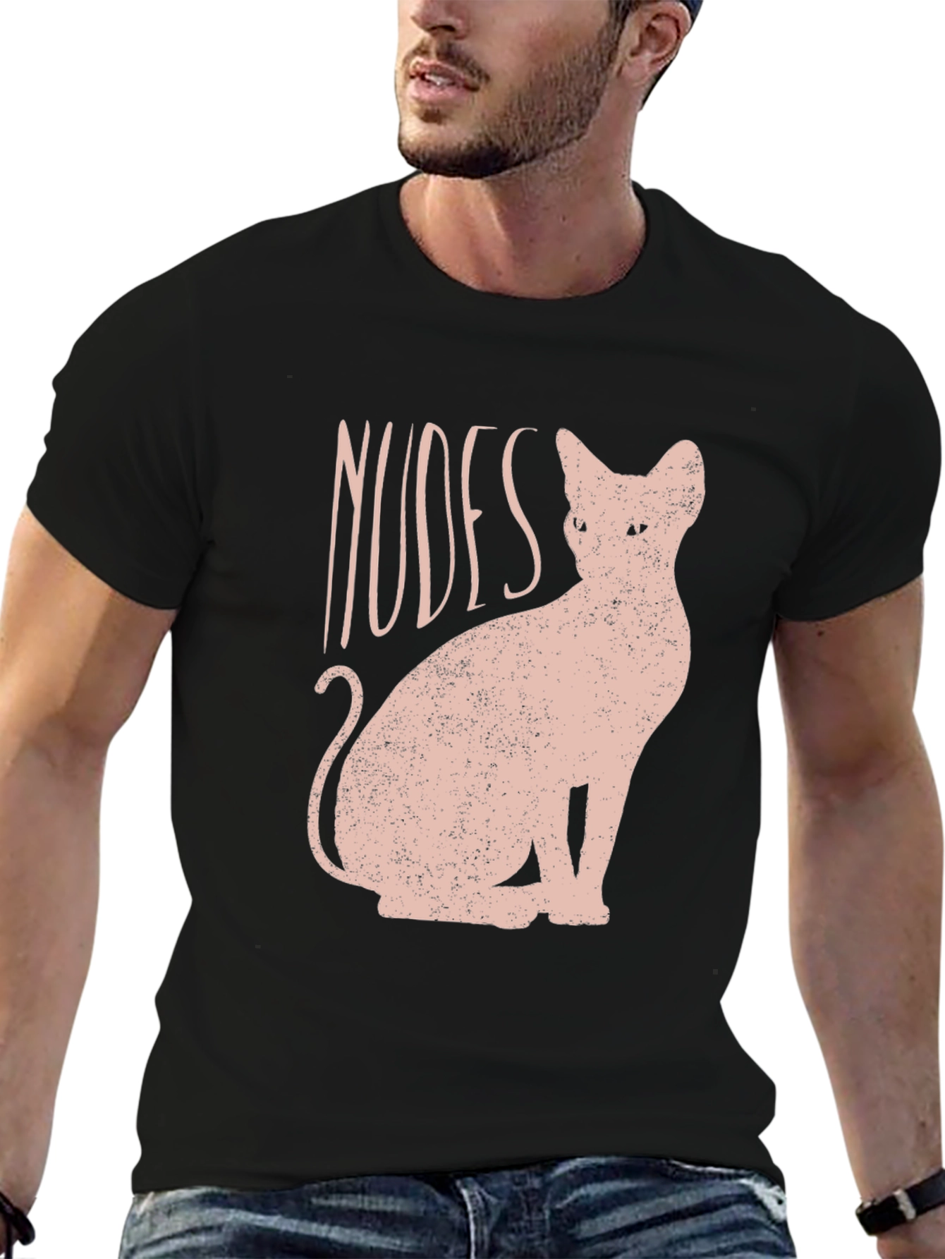 Nudes Cat Graphic Tee - Funny Unisex T-Shirt