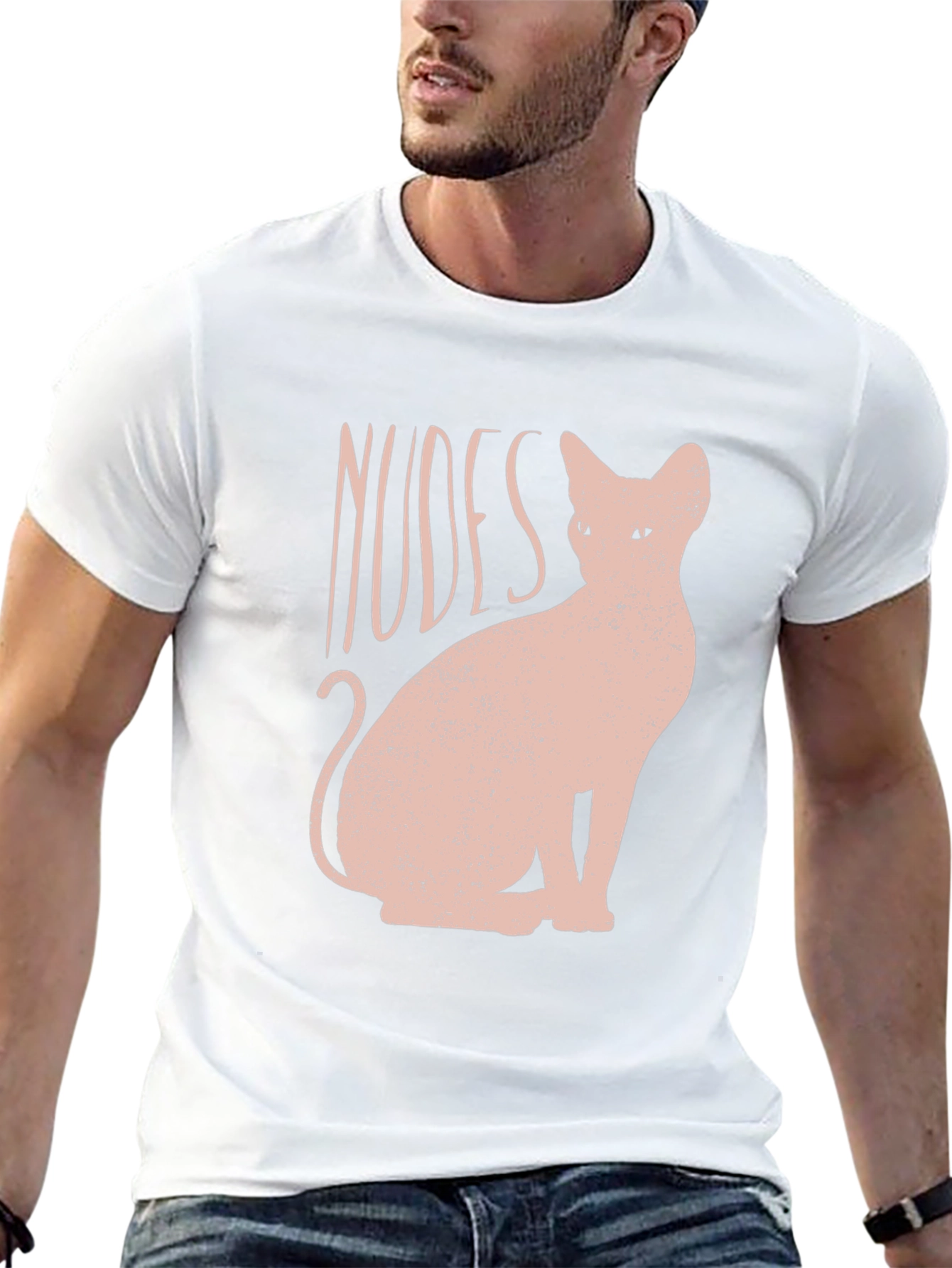 Nudes Cat Graphic Tee - Funny Unisex T-Shirt