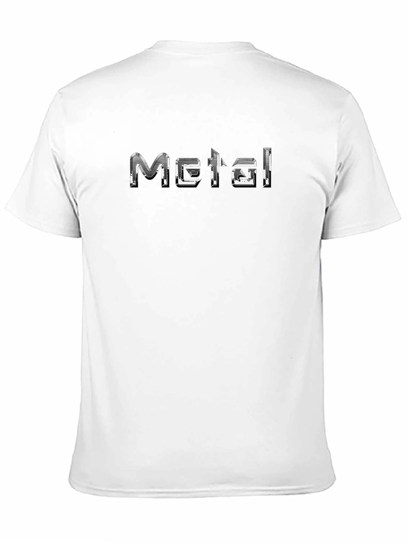 Metal Print Graphic Tee - Black Cotton Blend