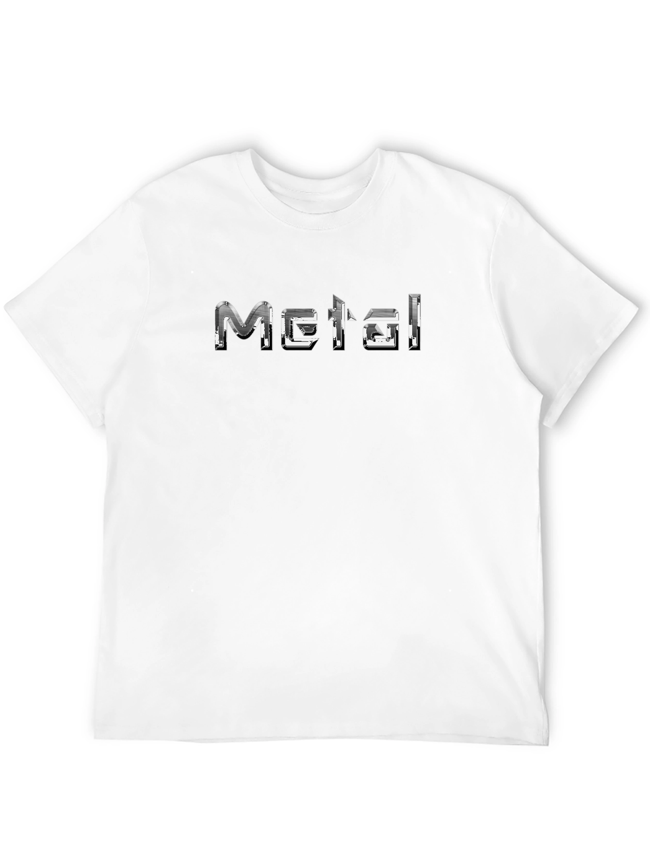 Metal Print Graphic Tee - Black Cotton Blend