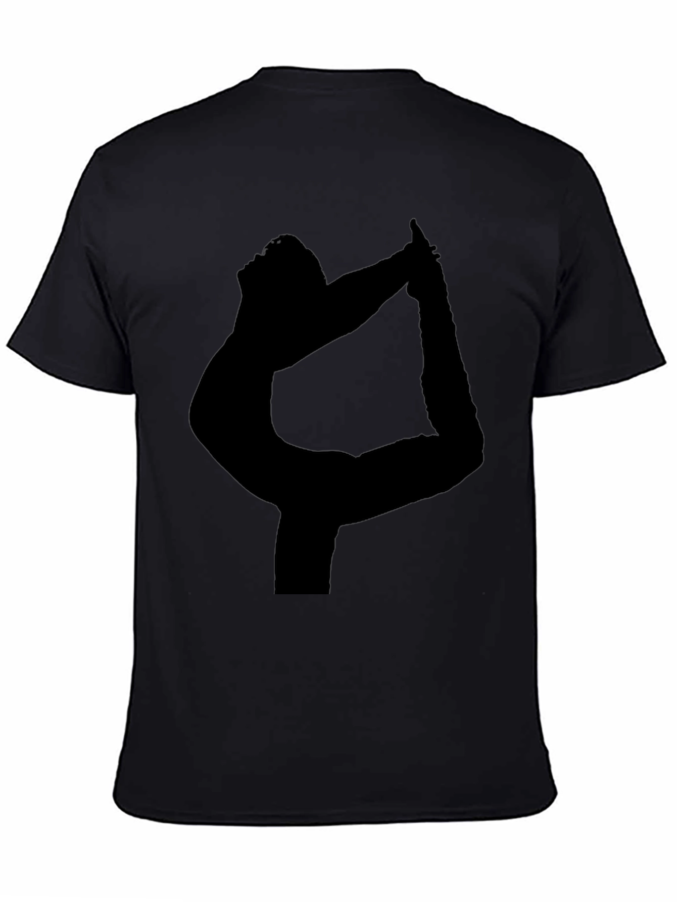 Yoga Silhouette Graphic Tee - Black Cotton T-Shirt