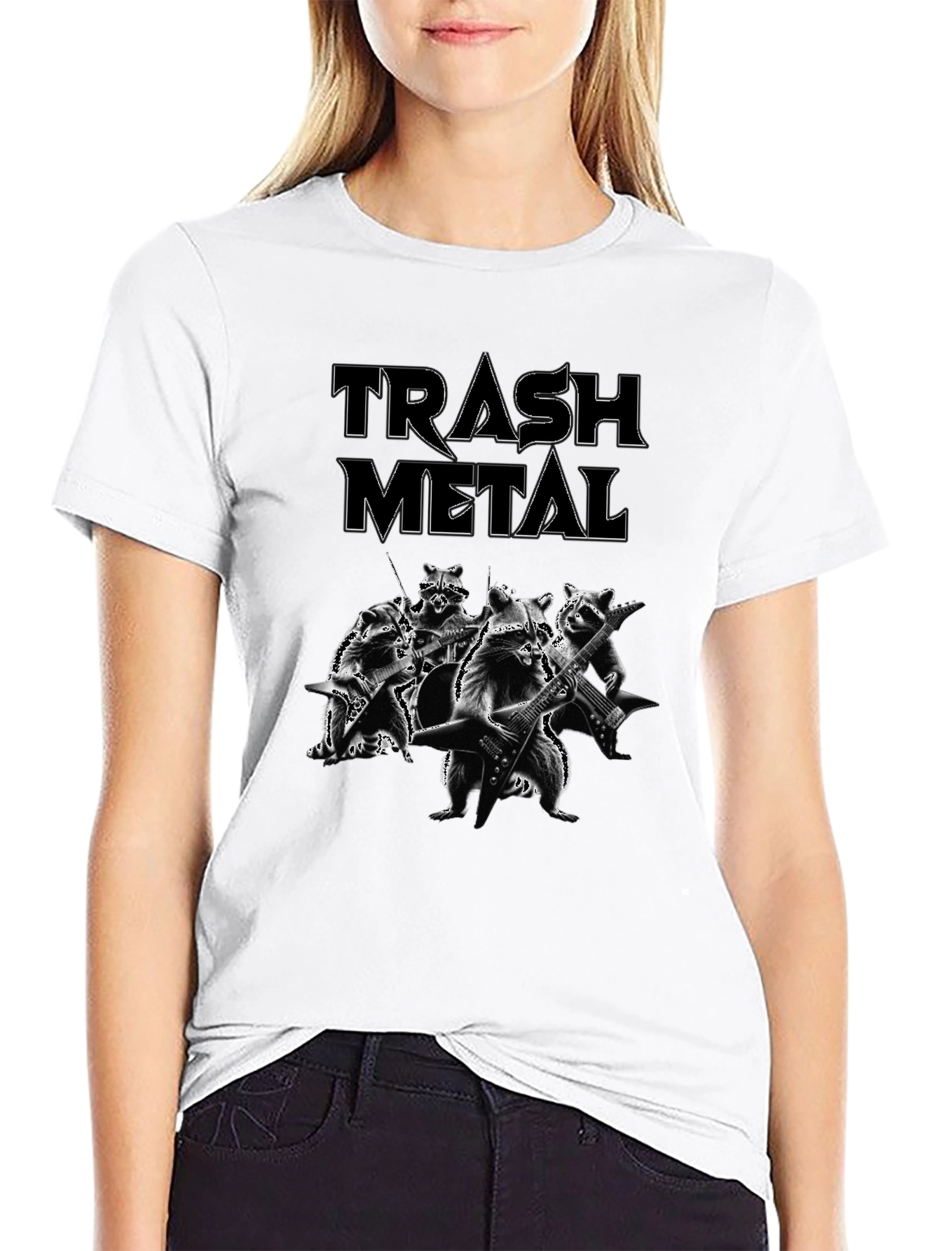 Trash Metal Band T-Shirt - Heavy Metal Racoon Musicians