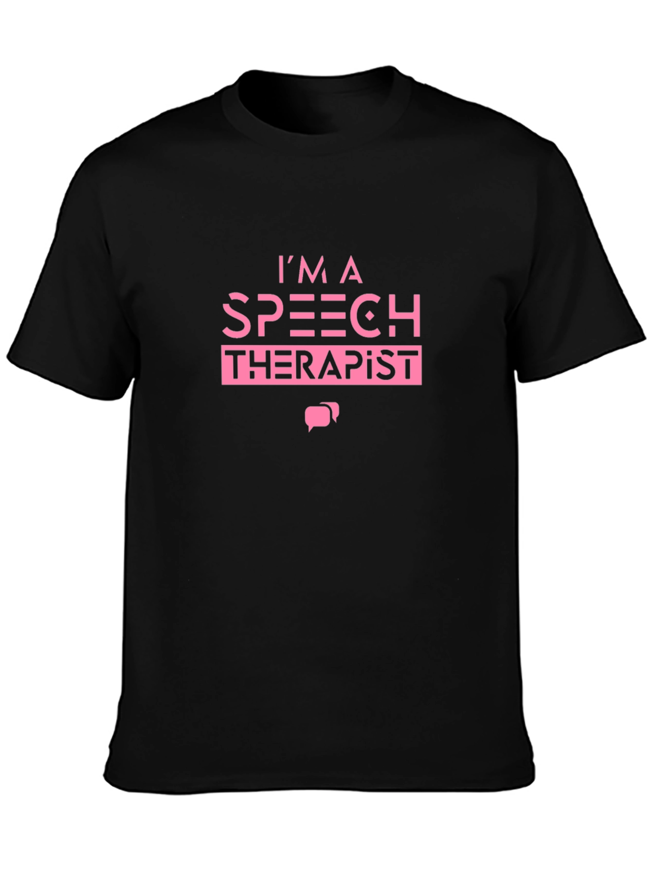 Speech Therapist Graphic T-Shirt Pink Text on Black