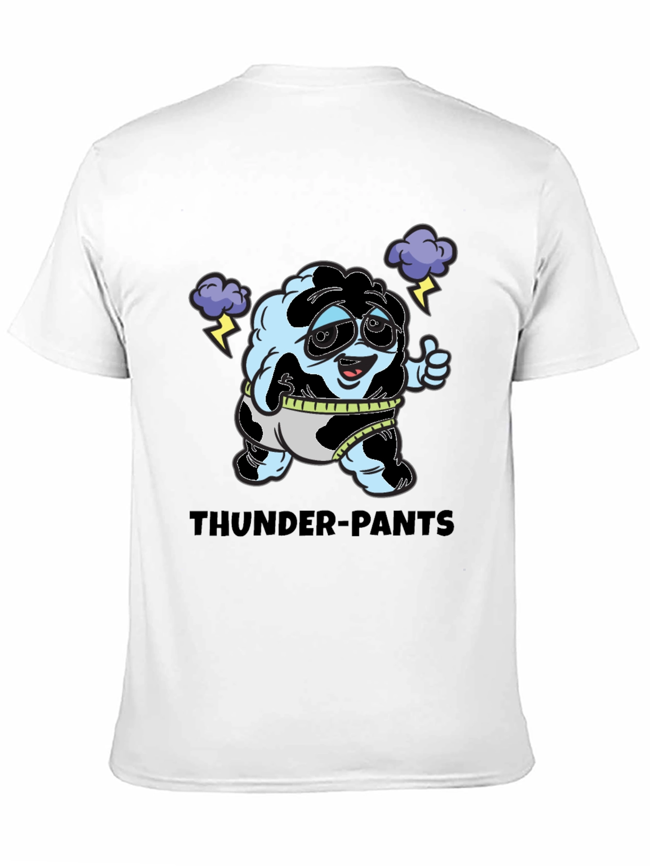 Thunder-Pants Cartoon Black T-Shirt