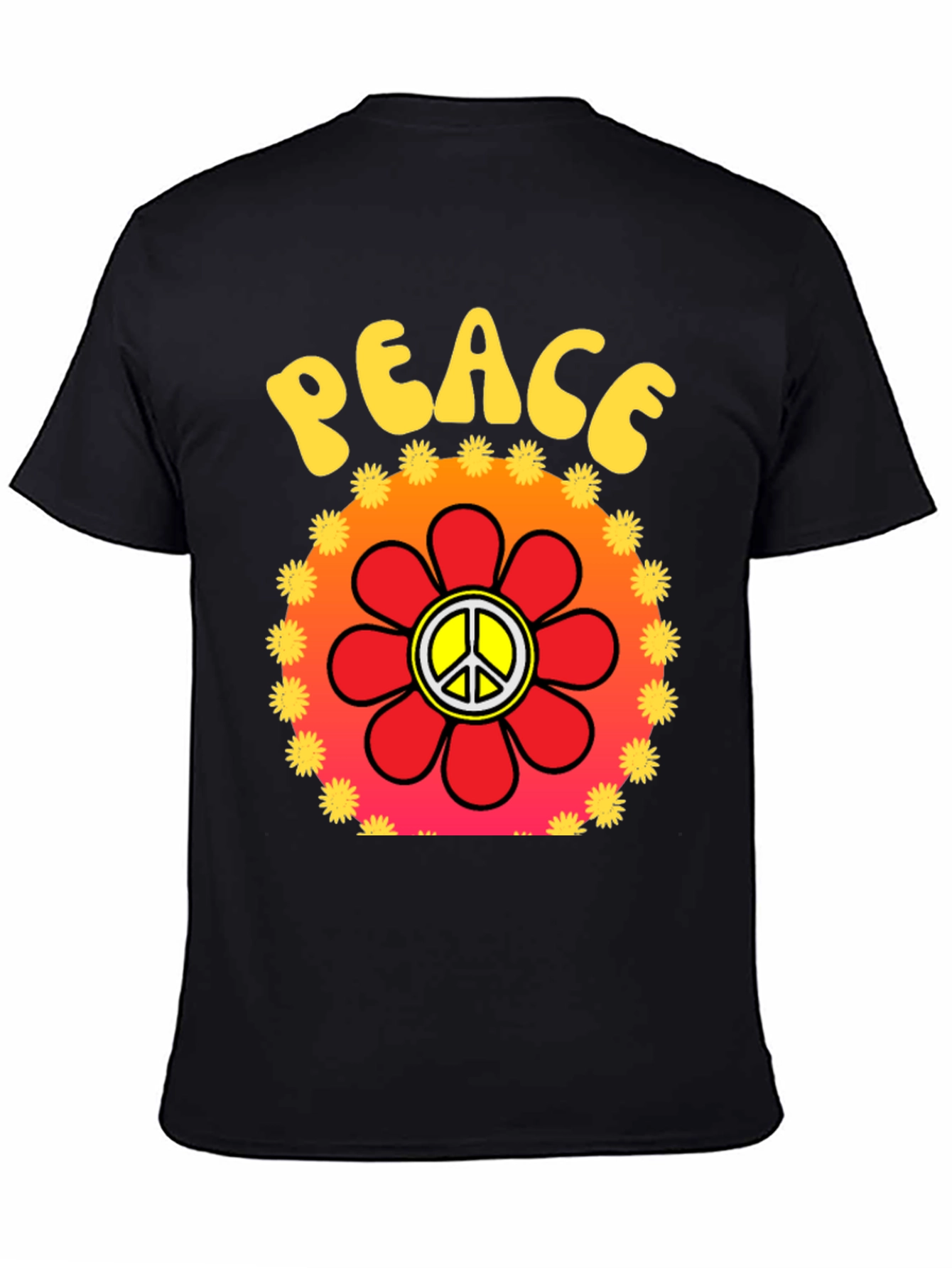 Peace Sign Flower Graphic T-Shirt