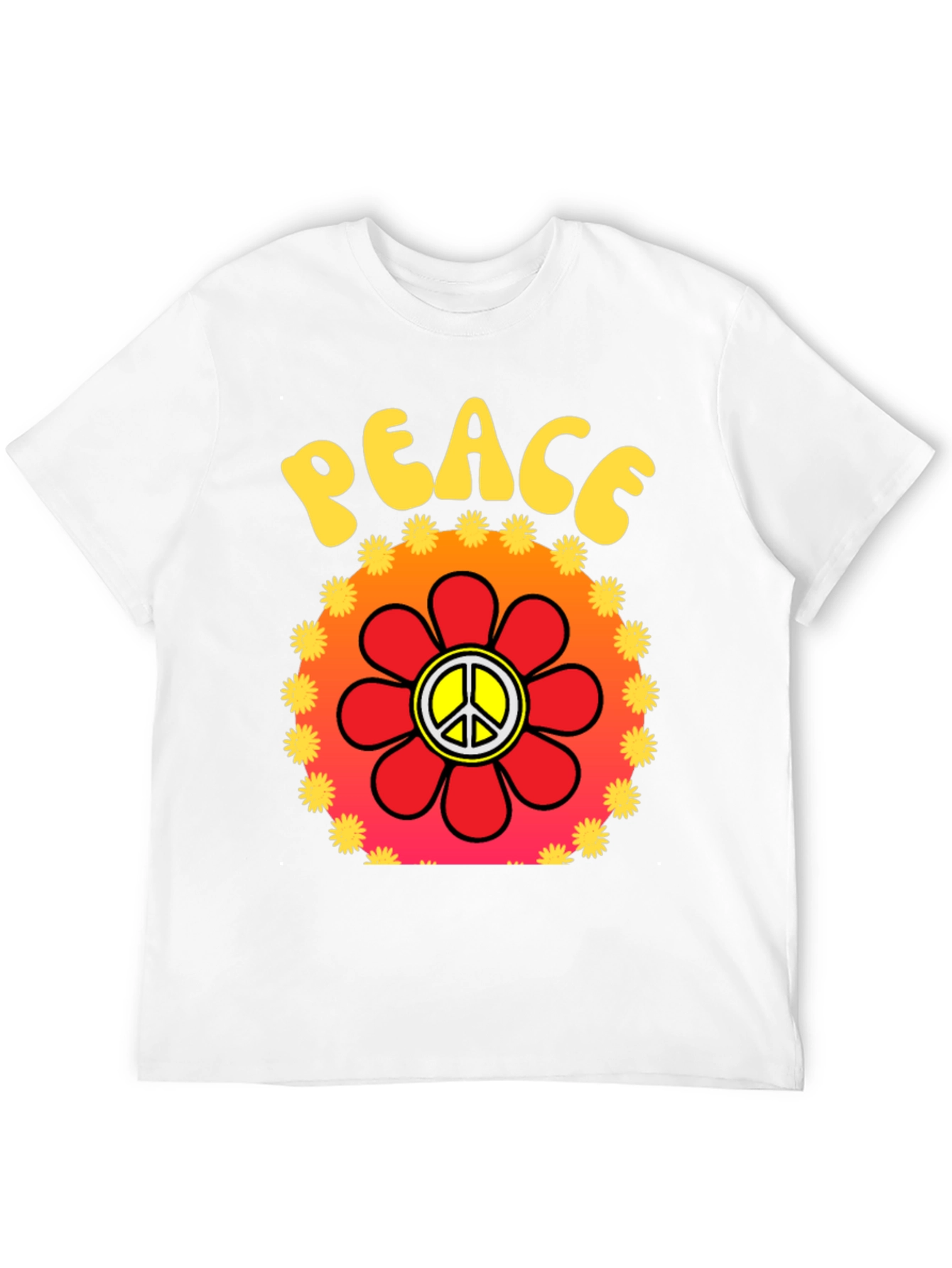 Peace Sign Flower Graphic T-Shirt