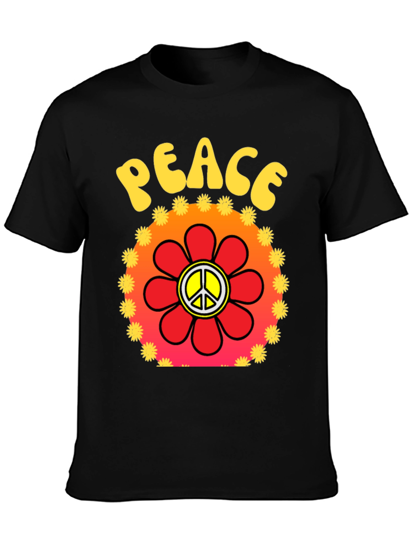 Peace Sign Flower Graphic T-Shirt