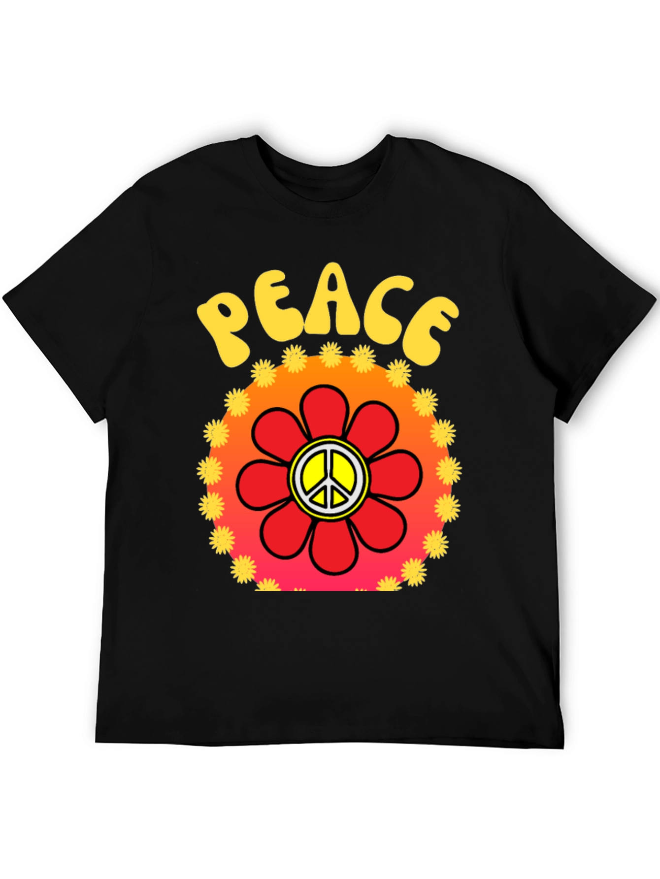 Peace Sign Flower Graphic T-Shirt