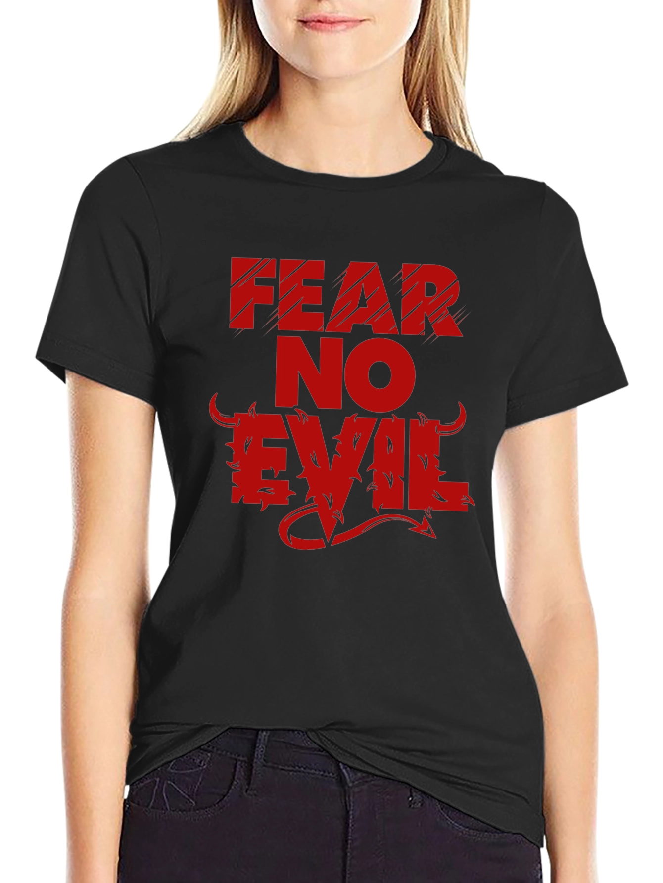 Fear No Evil Graphic Tee - Mens Black T-Shirt