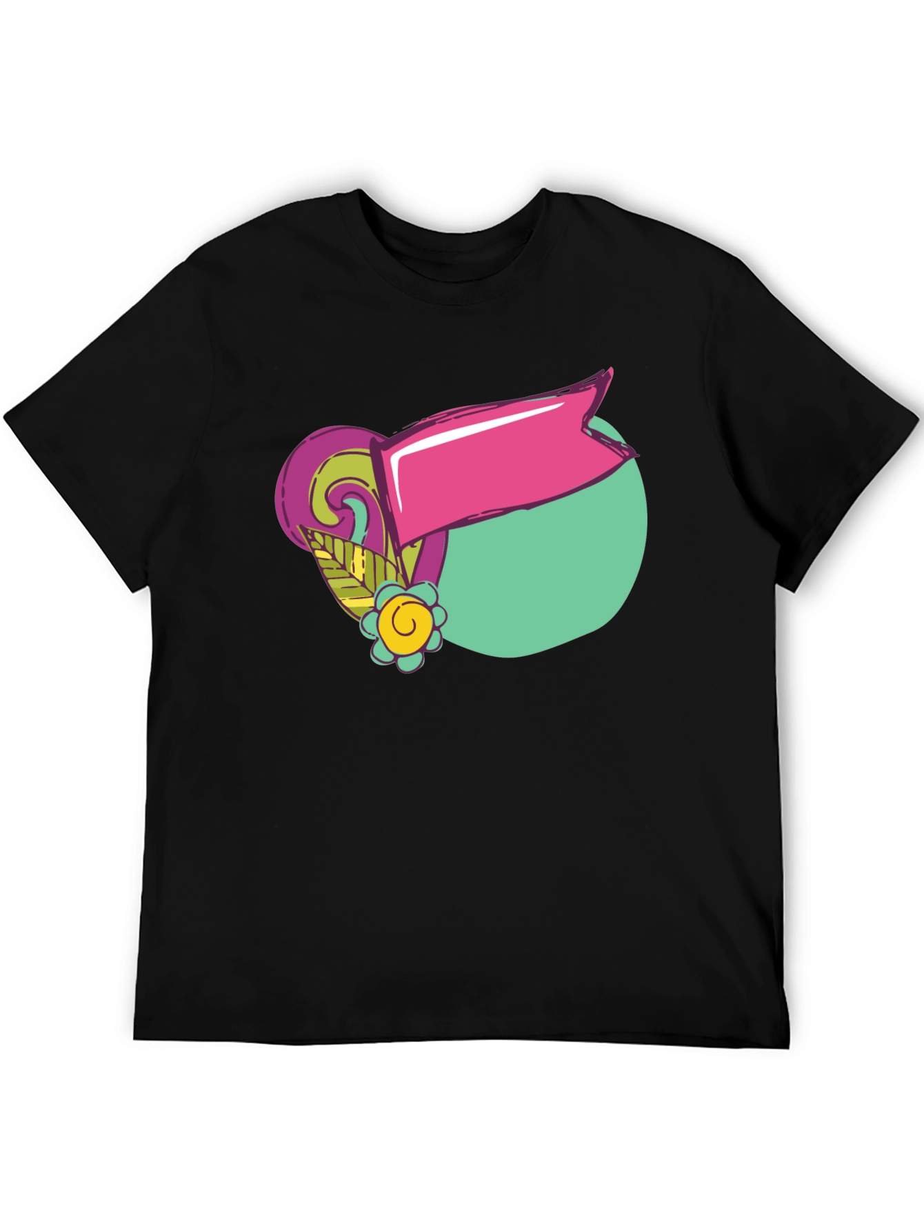 Retro Graphic Tee - Black Cotton T-Shirt