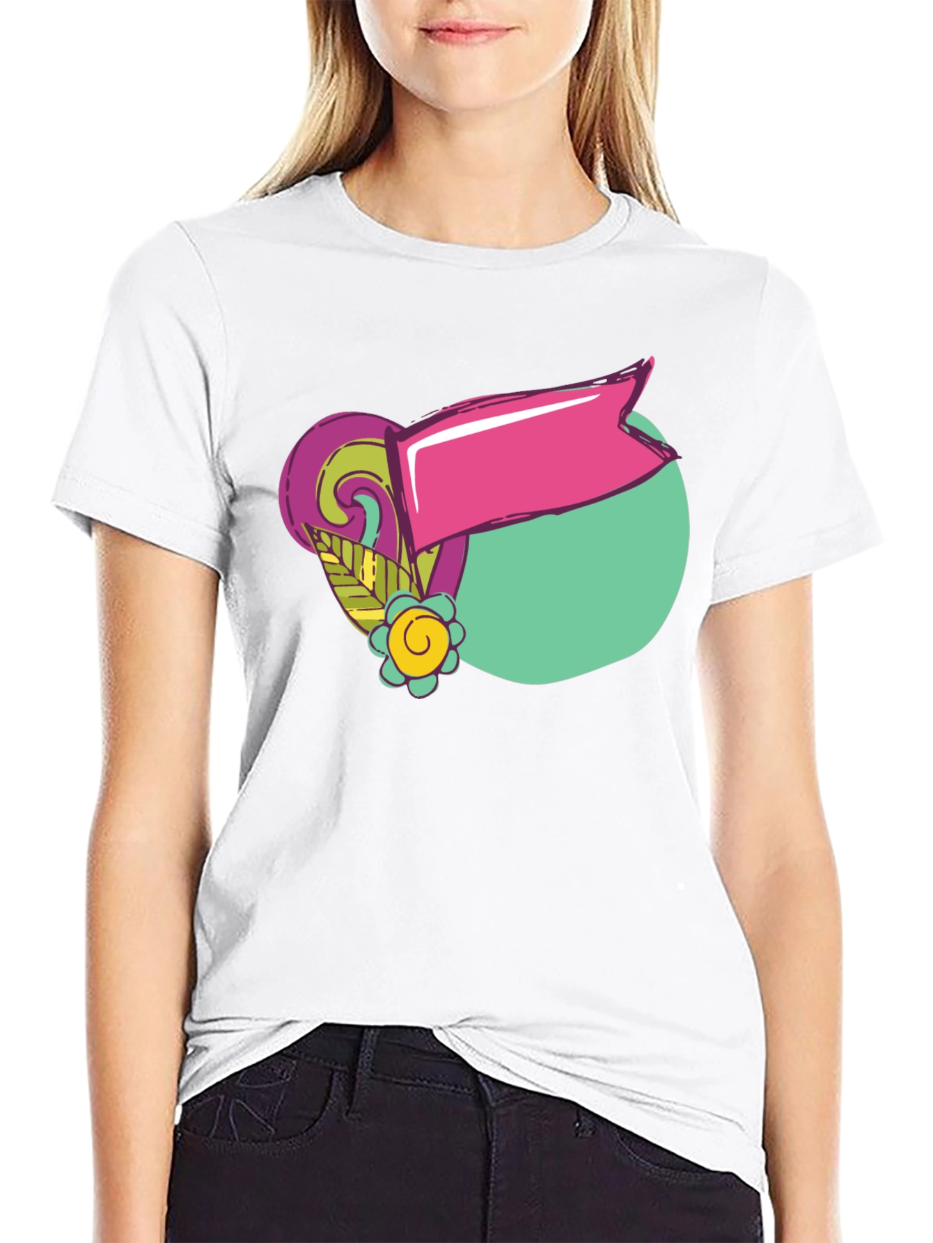 Retro Graphic Tee - Black Cotton T-Shirt