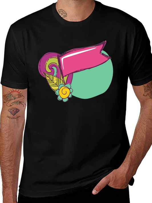 Retro Graphic Tee - Black Cotton T-Shirt