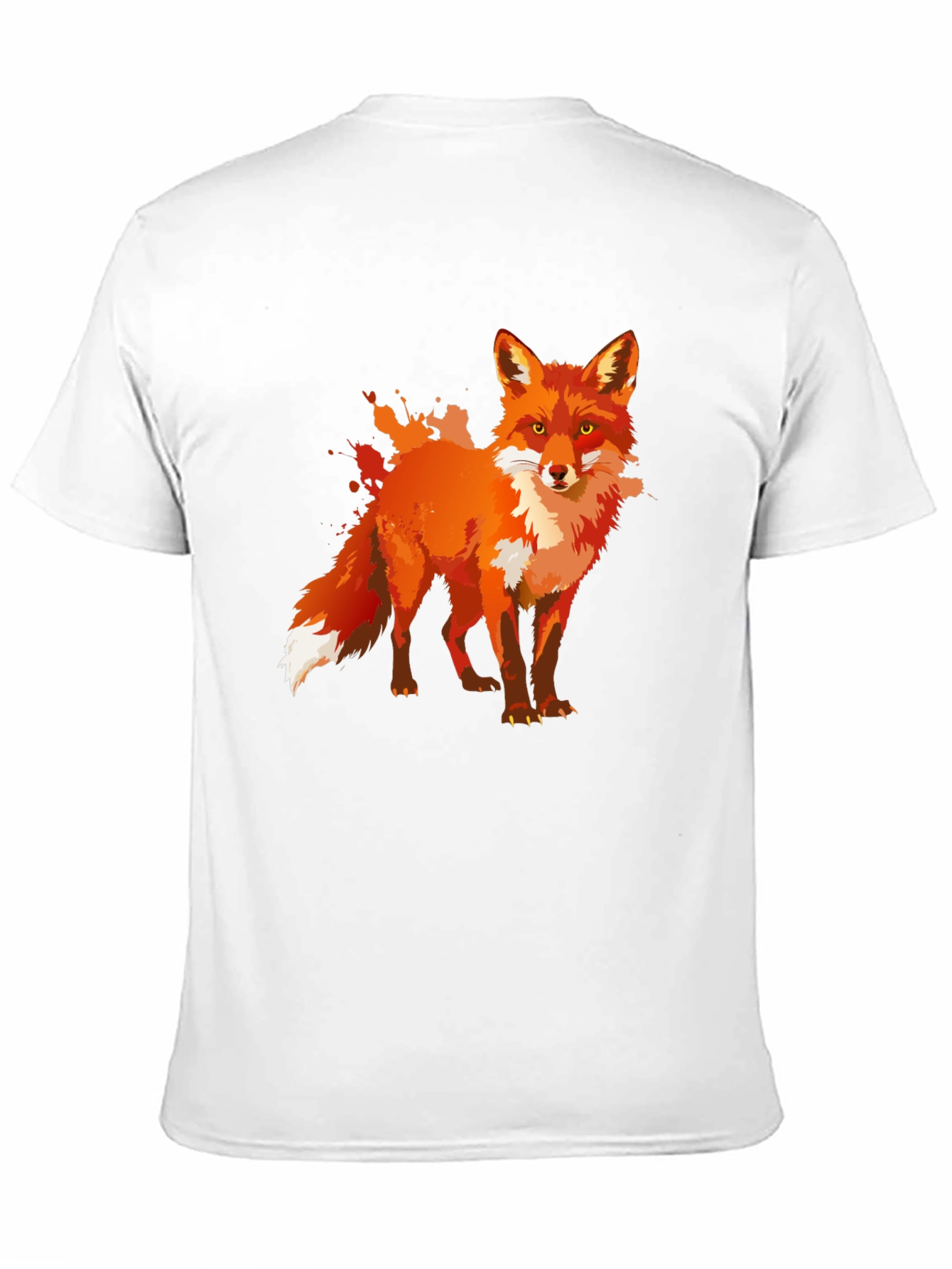 Stylish Fox Graphic Print Black T-Shirt