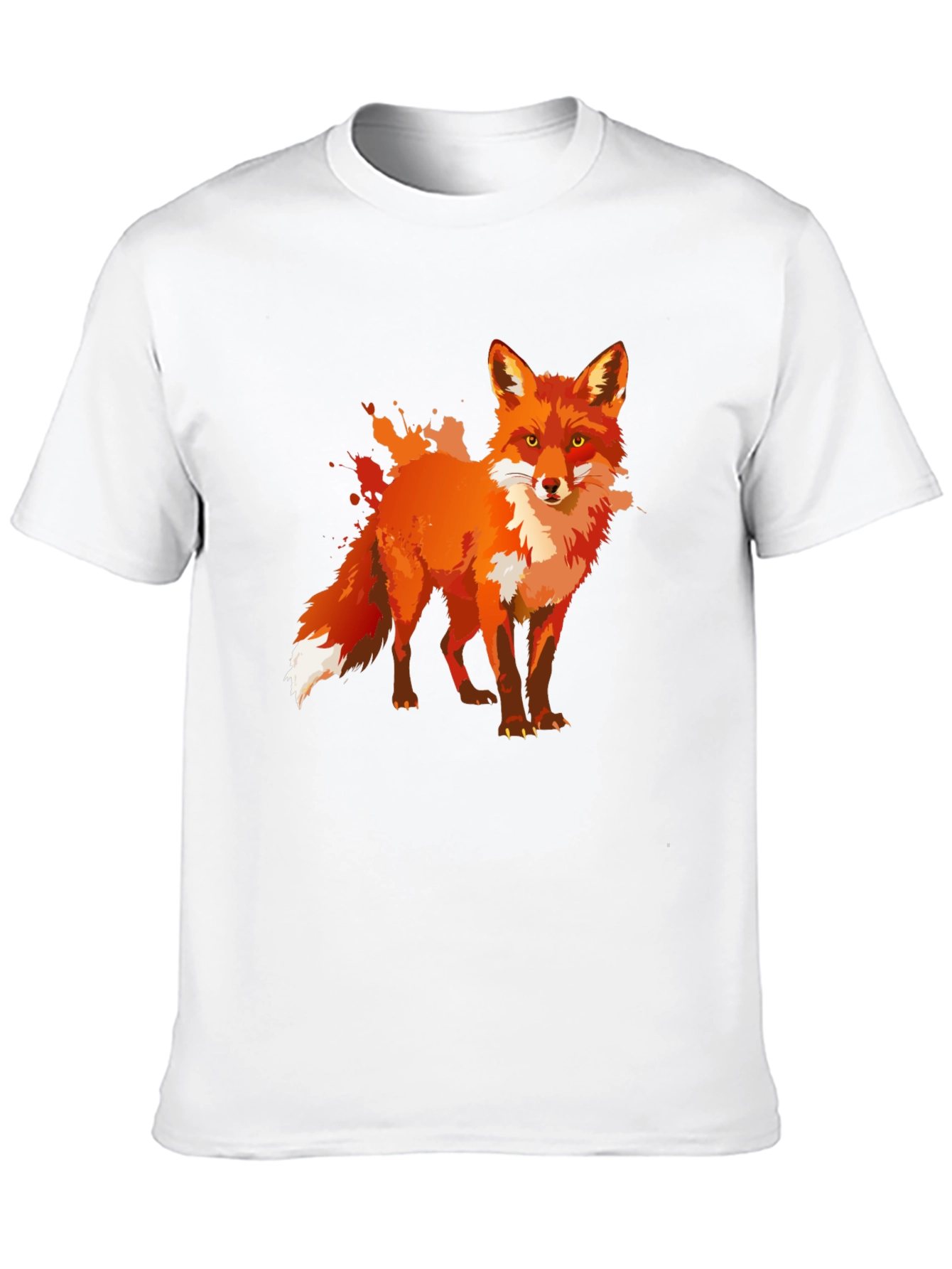 Stylish Fox Graphic Print Black T-Shirt